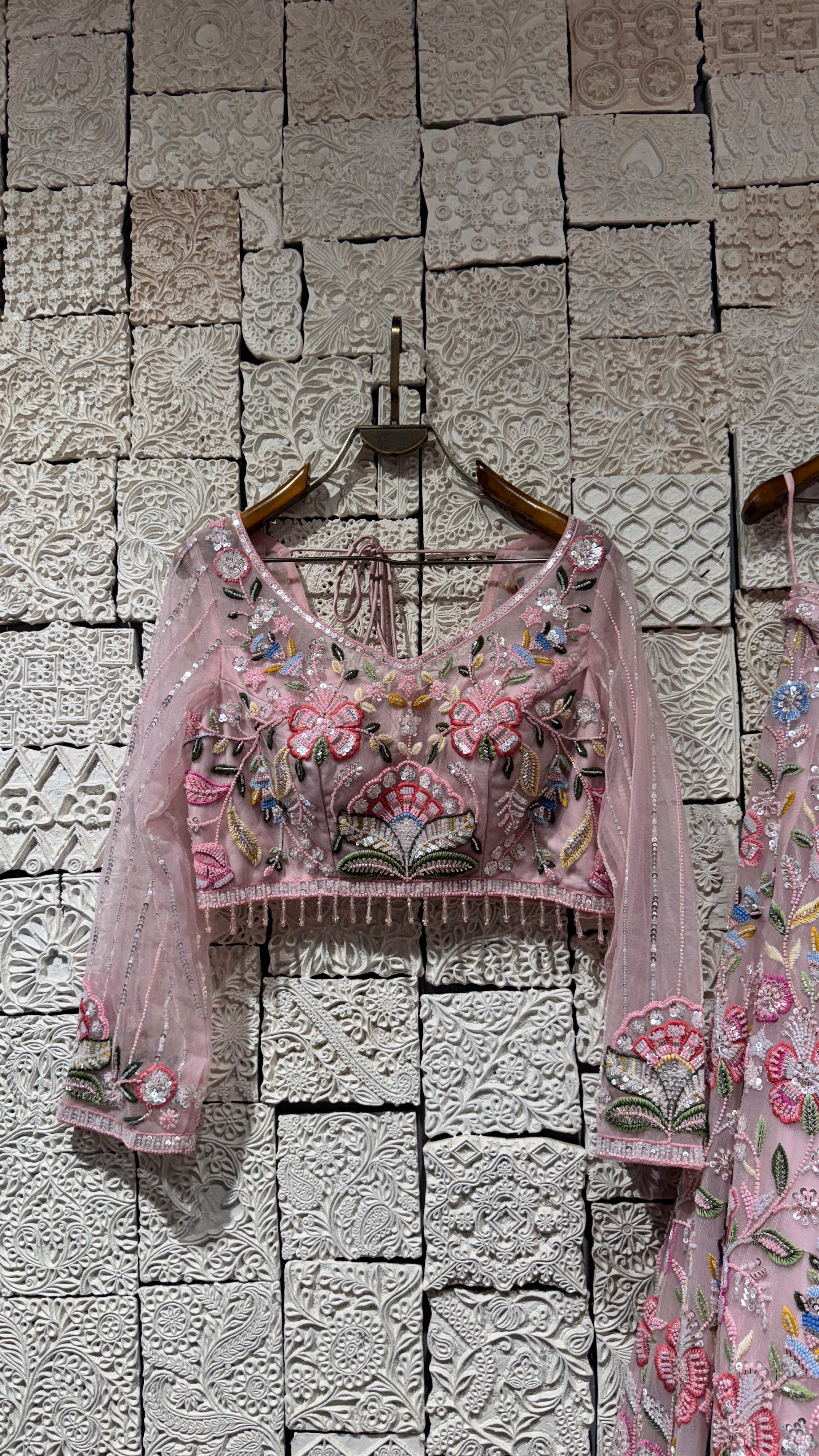 Pink Multi-Color Lehenga | Vibrant Threadwork & Contemporary Flair