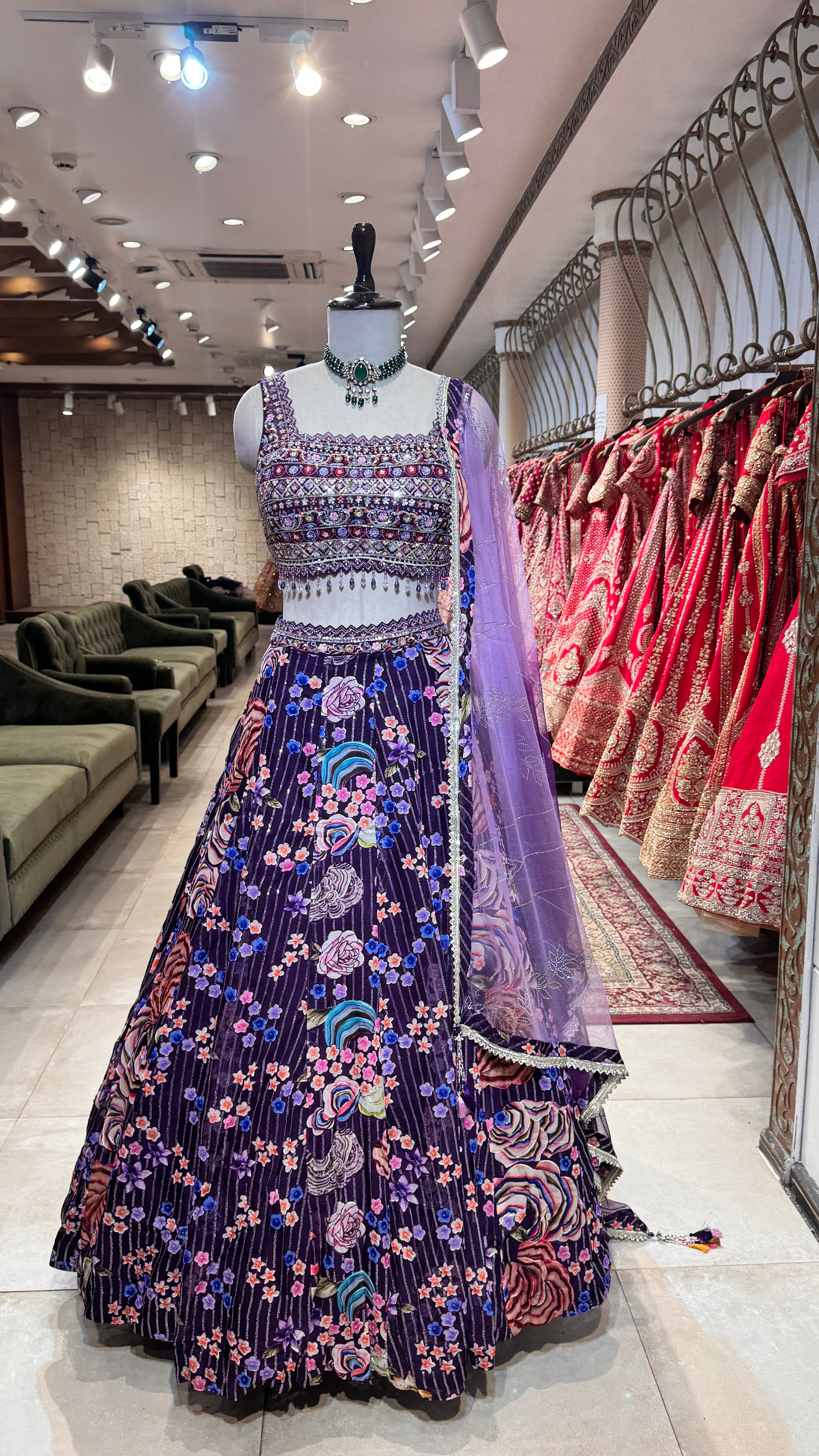 Custom multicolour lehanga