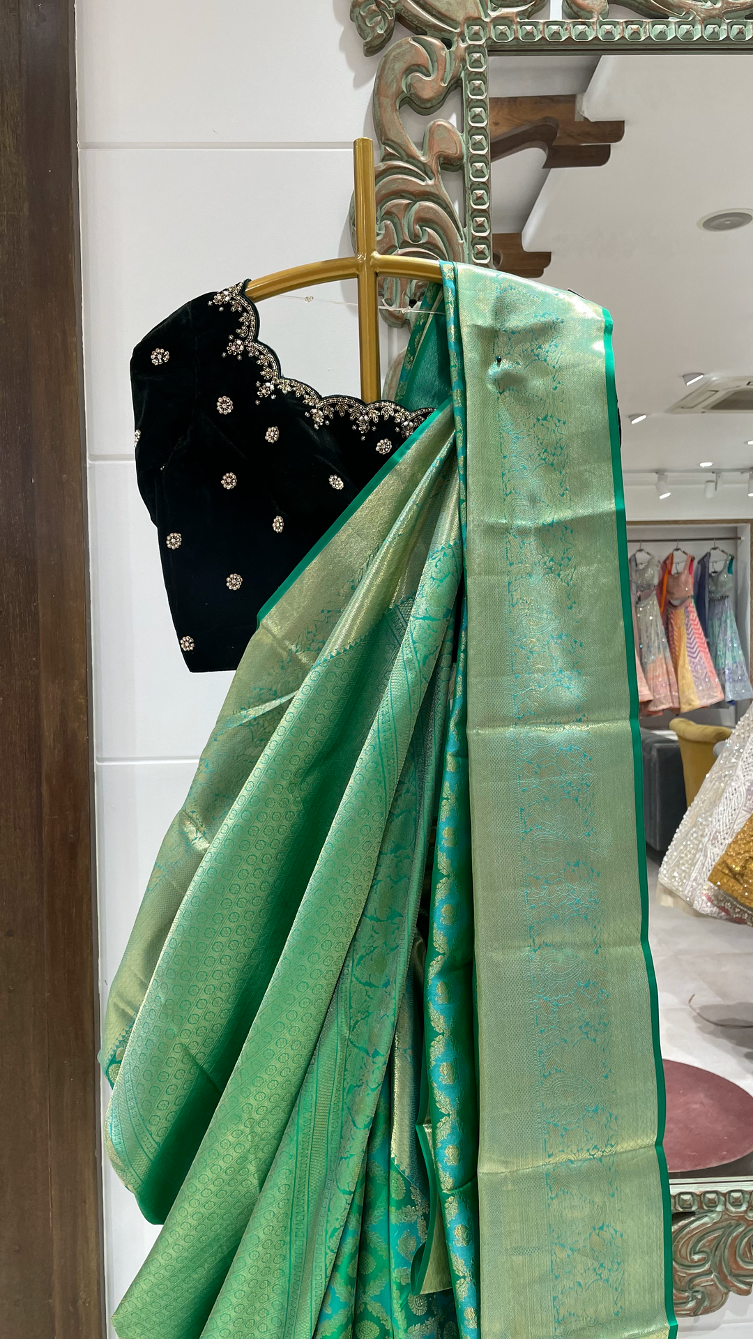 Green Banarasi Silk Saree