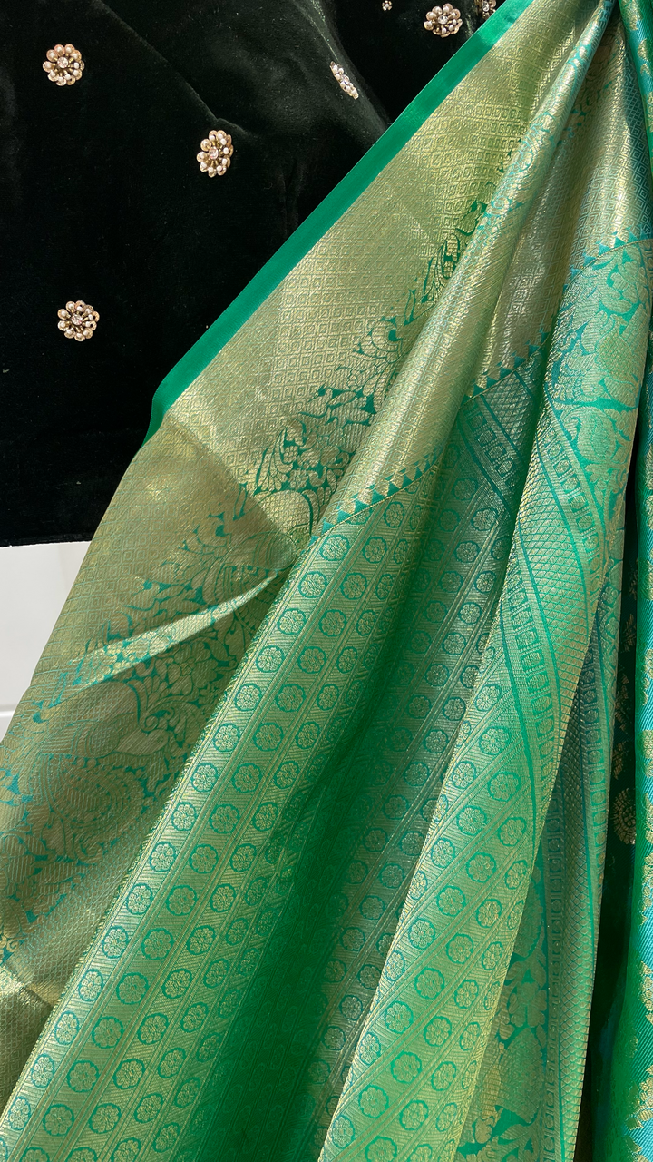 Green Banarasi Silk Saree