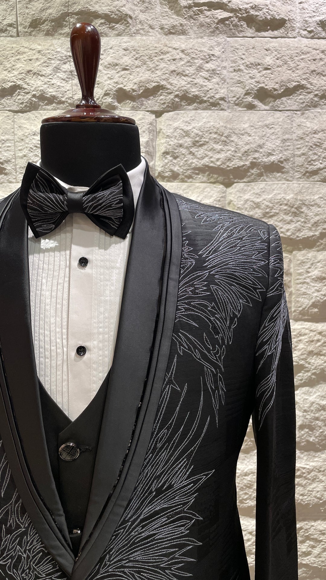 Black tuxedo with Bird threadwork