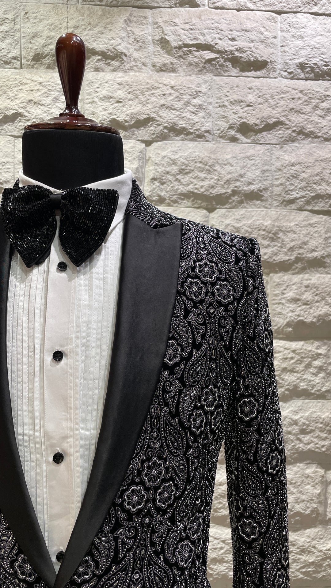Black tuxedo with silver detailings