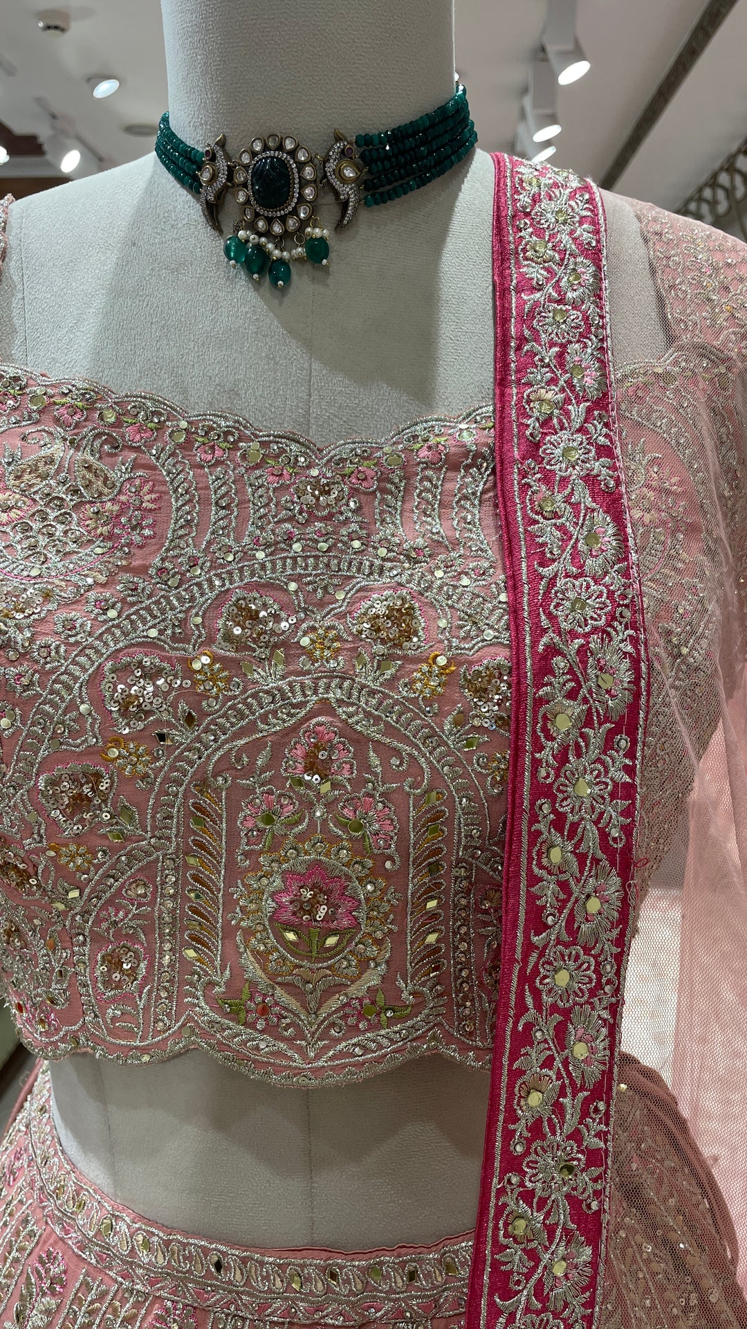 Multicolour Lehenga with golden threadwork