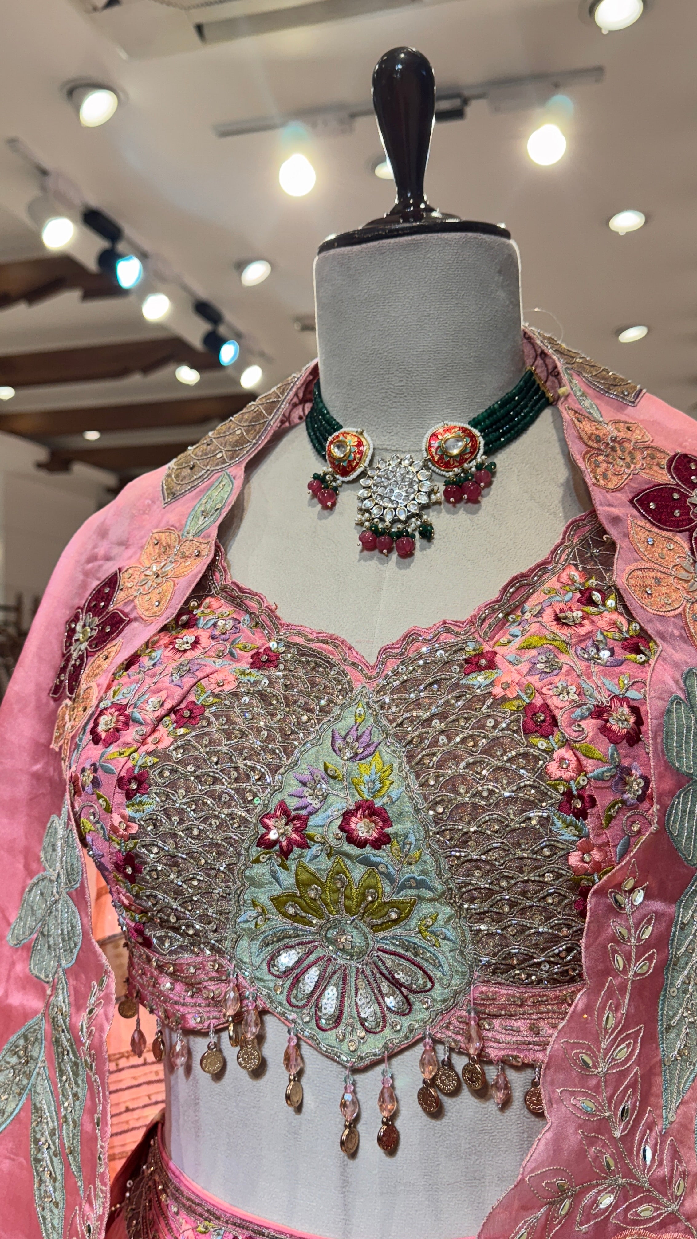 Crushed floral lehenga