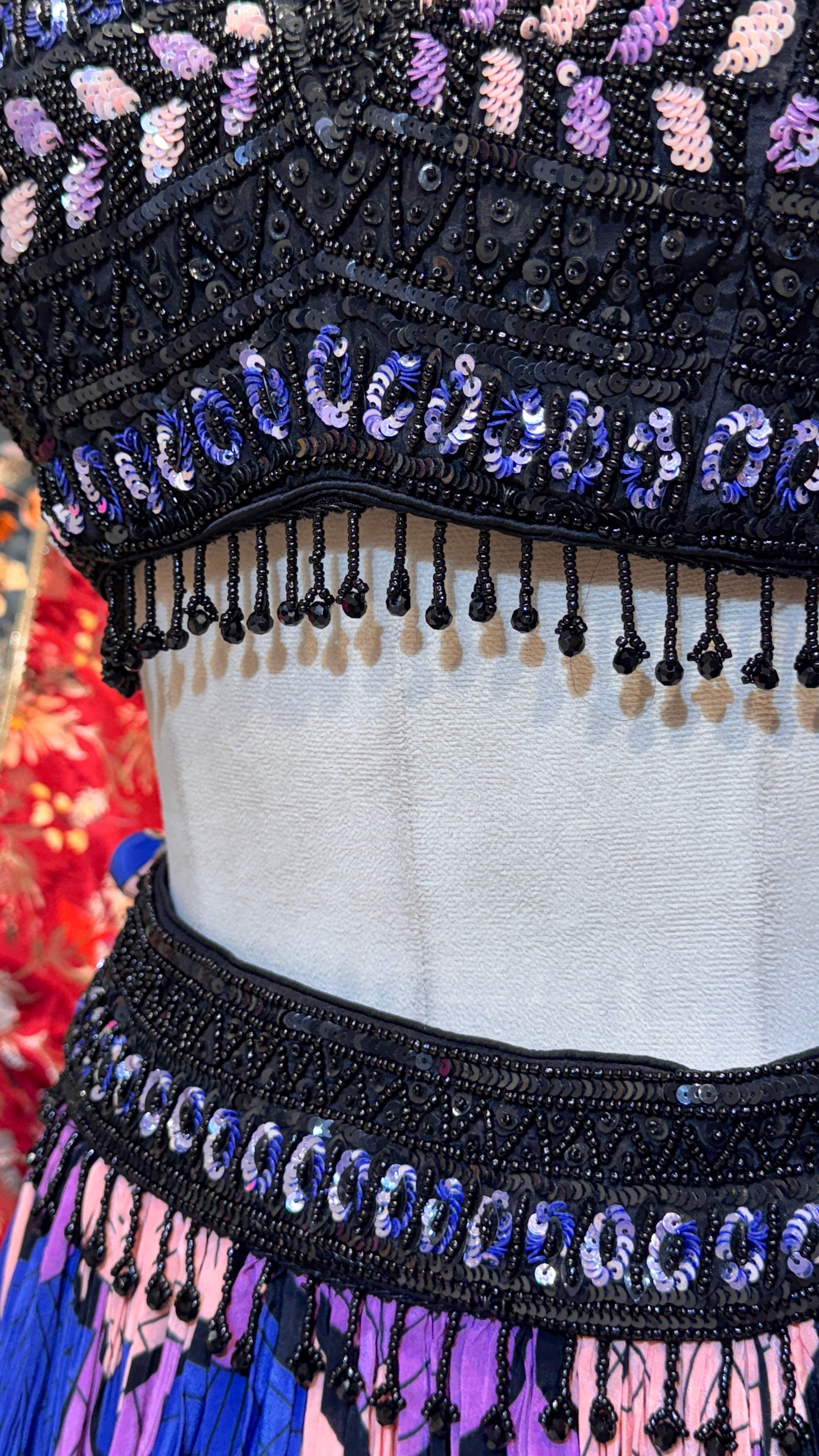 Purple zig zag lehenga