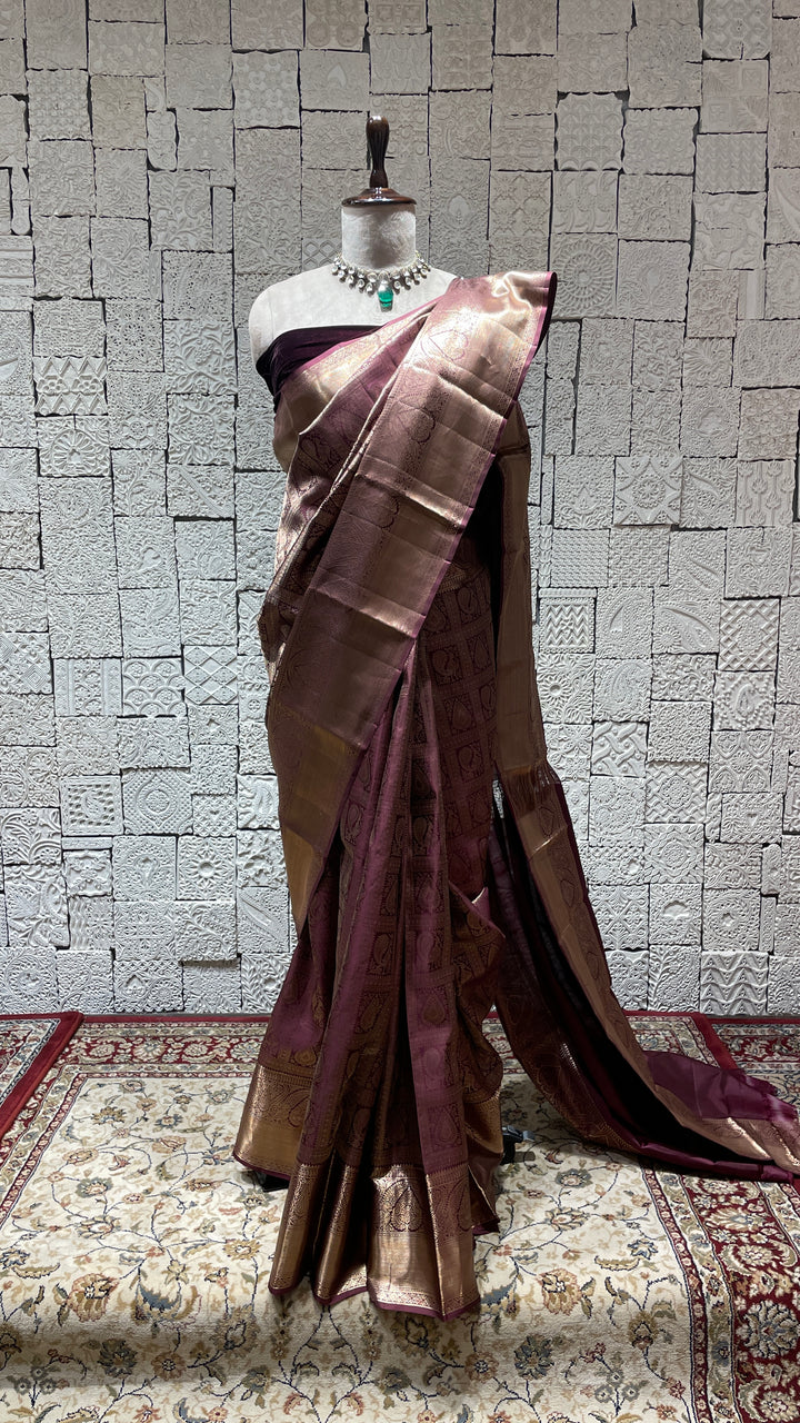 Purple Kanjivaram Silk Saree