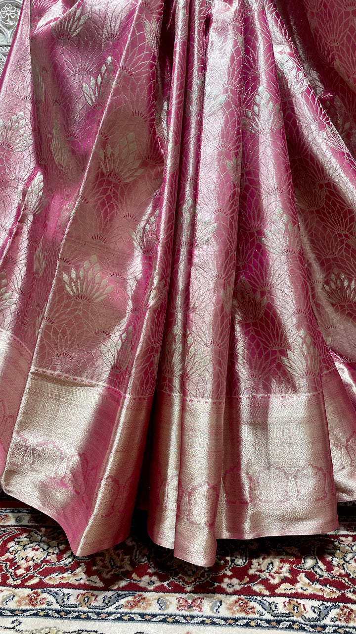 Pink Silk kanjivaram saree