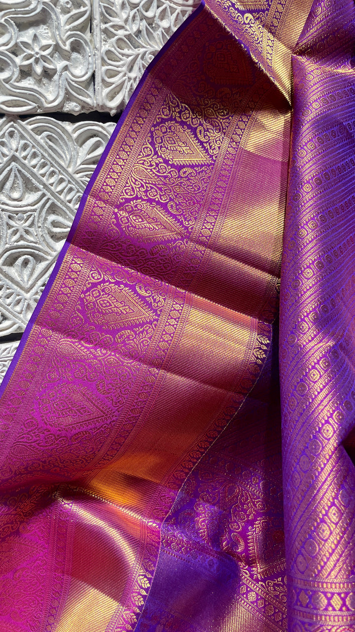 Purple silk kanjivaram saree