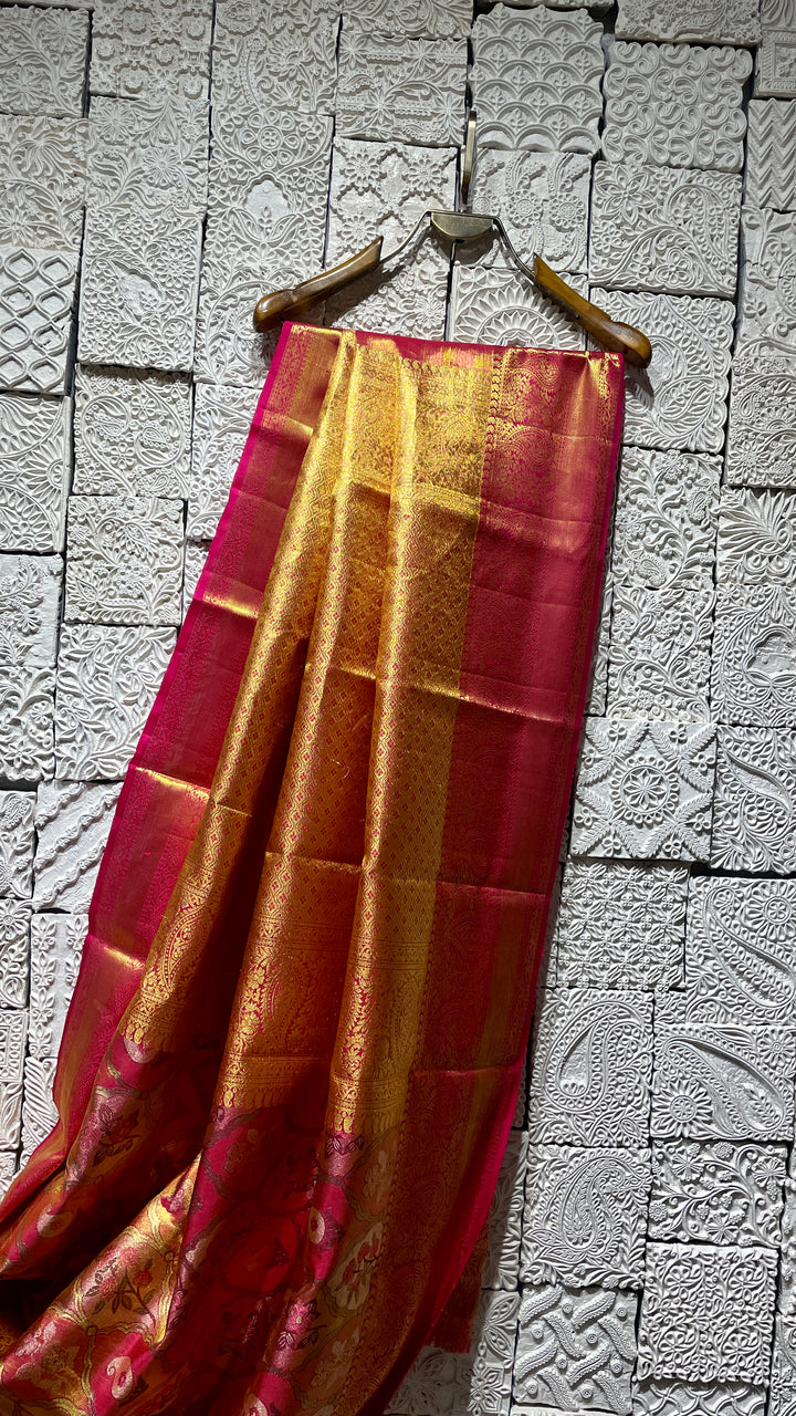 Pink silk kanjivaram saree