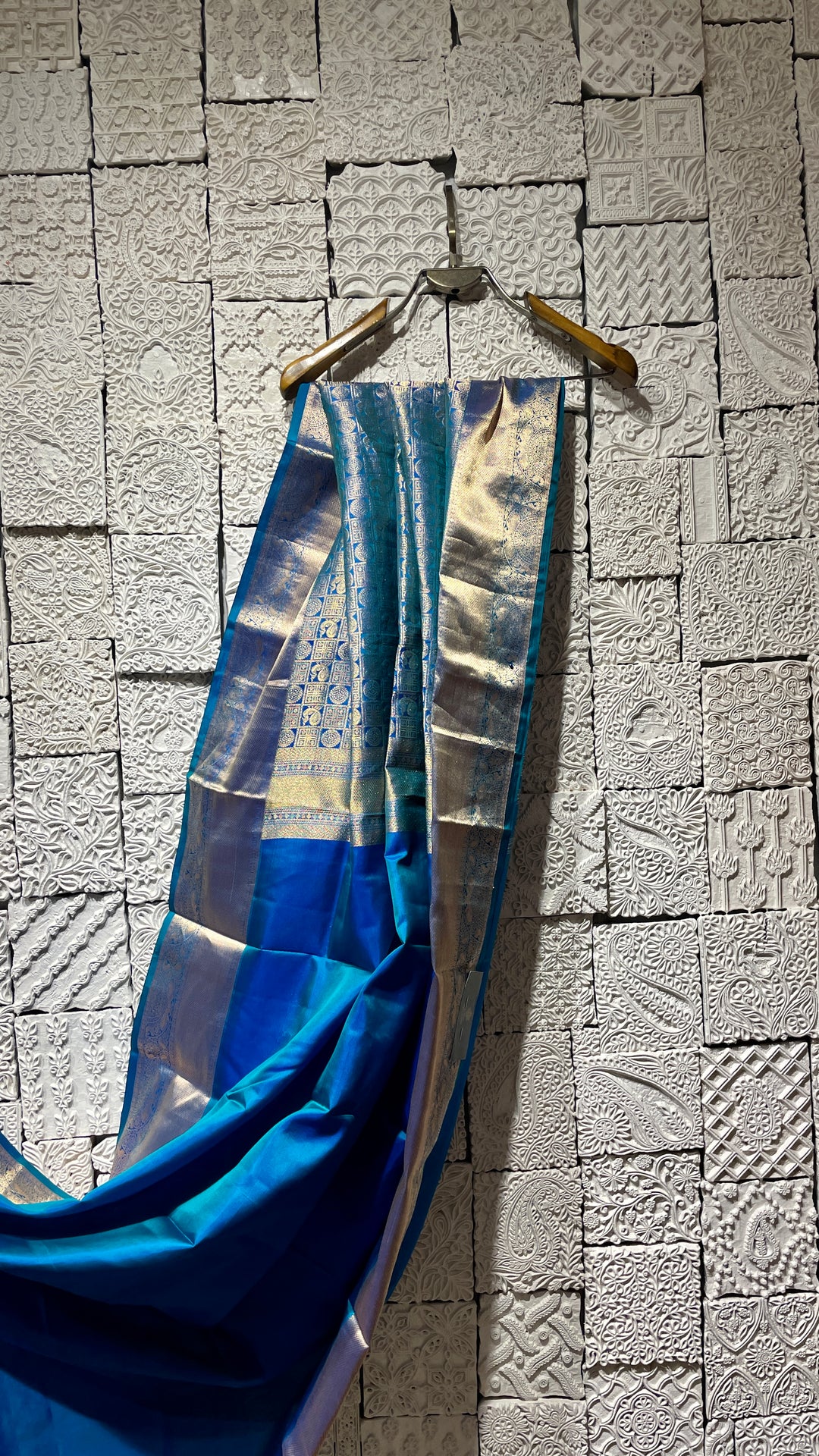 Blue silk kanjivaram saree