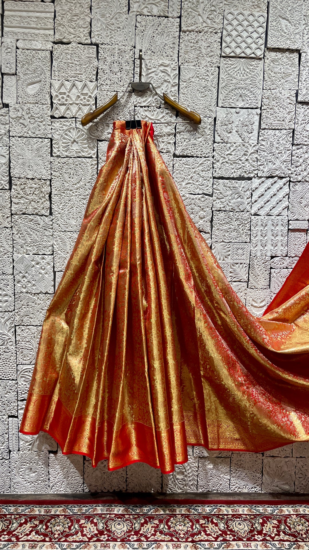 Orange silk kanjivaram saree