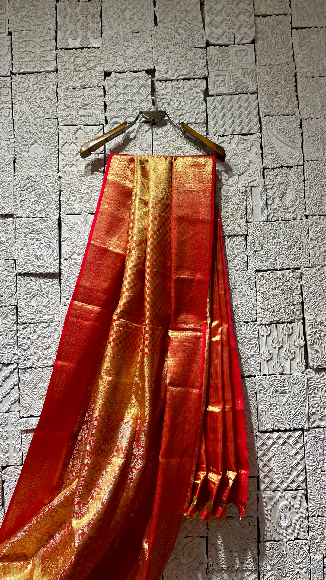 Orange silk kanjivaram saree