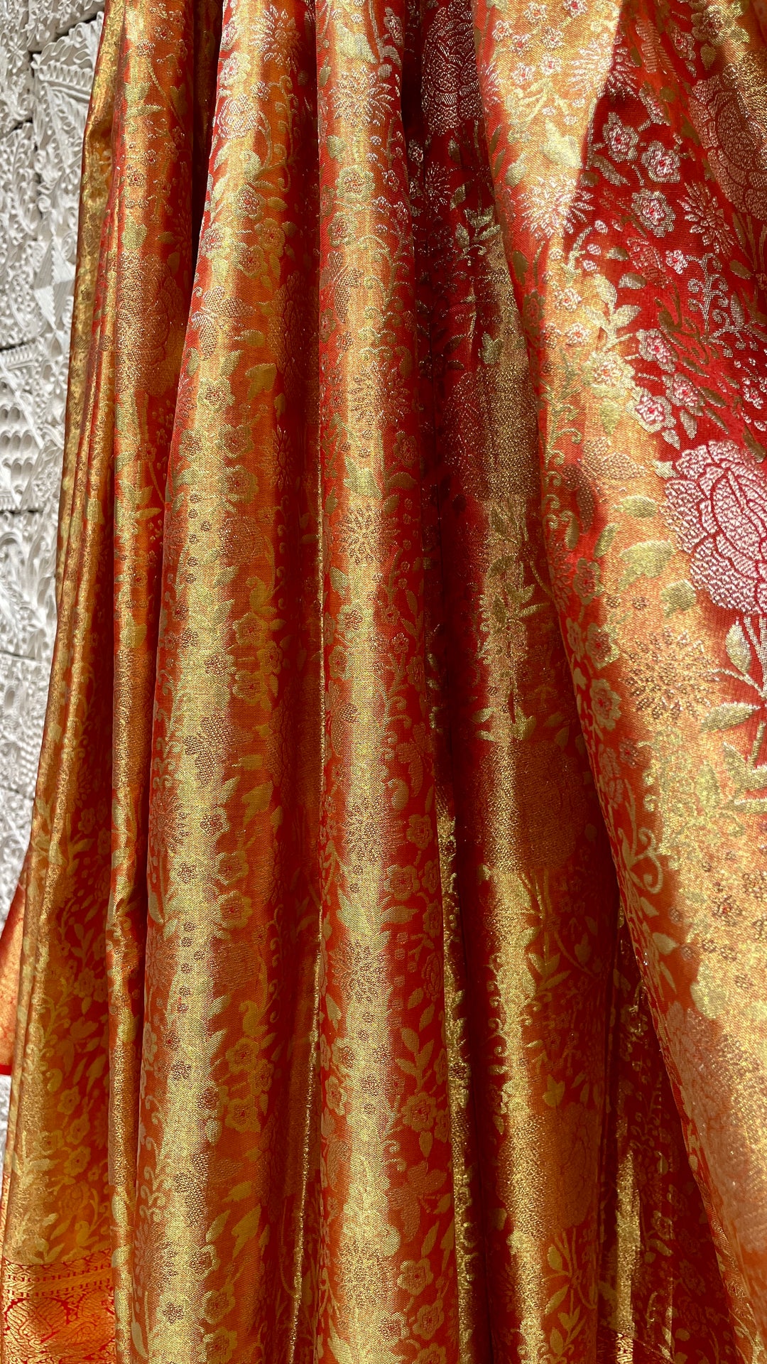 Orange silk kanjivaram saree