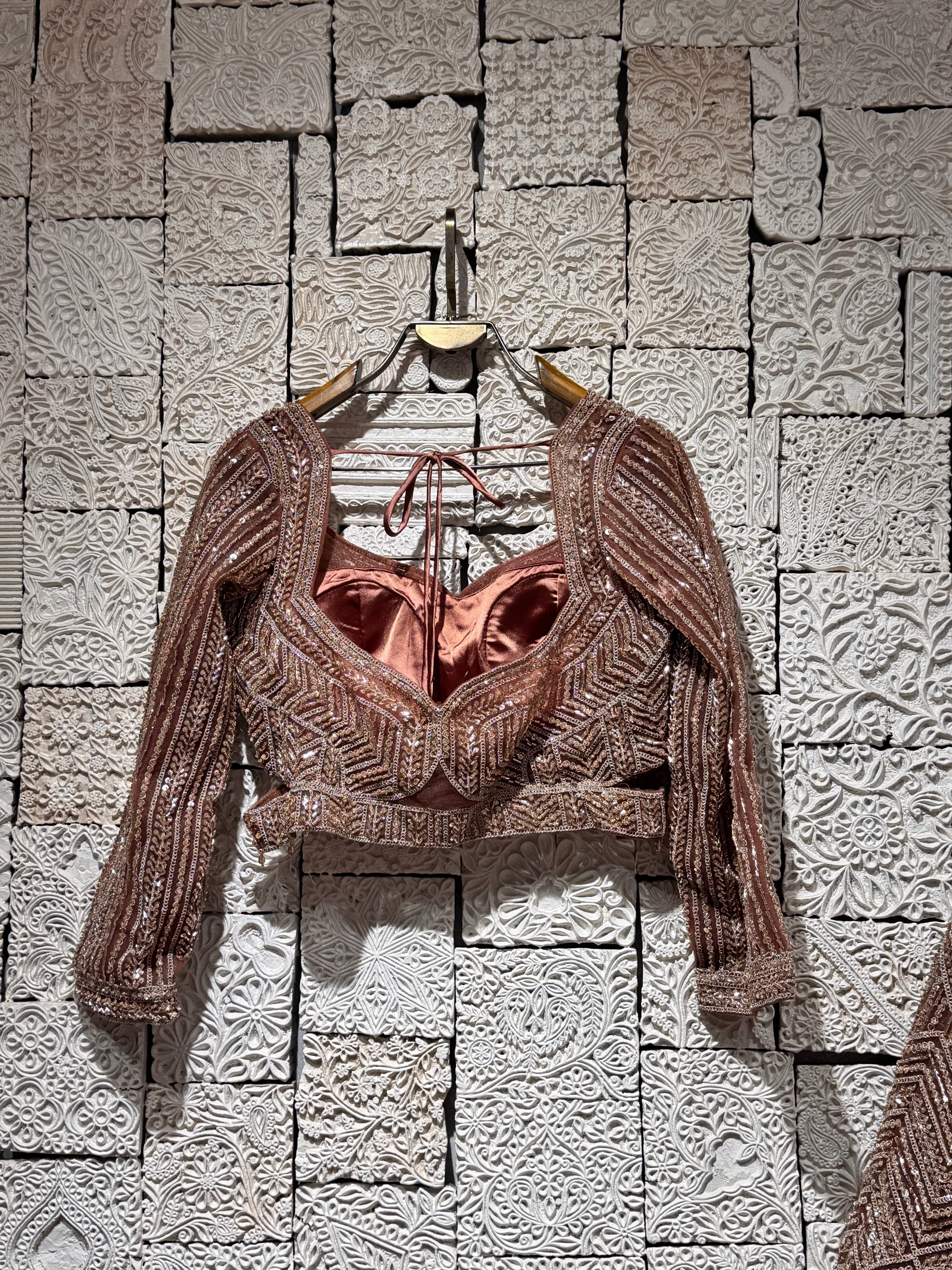 Brown sequins lehenga