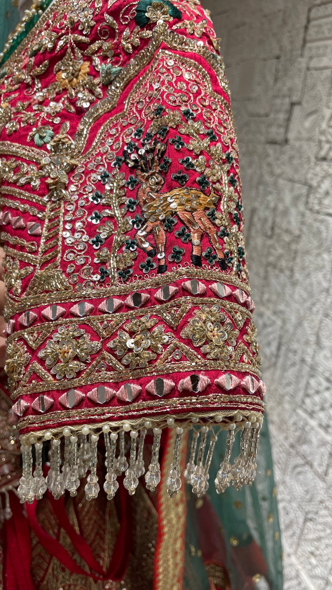 Multicolour Silk Bridal lehenga