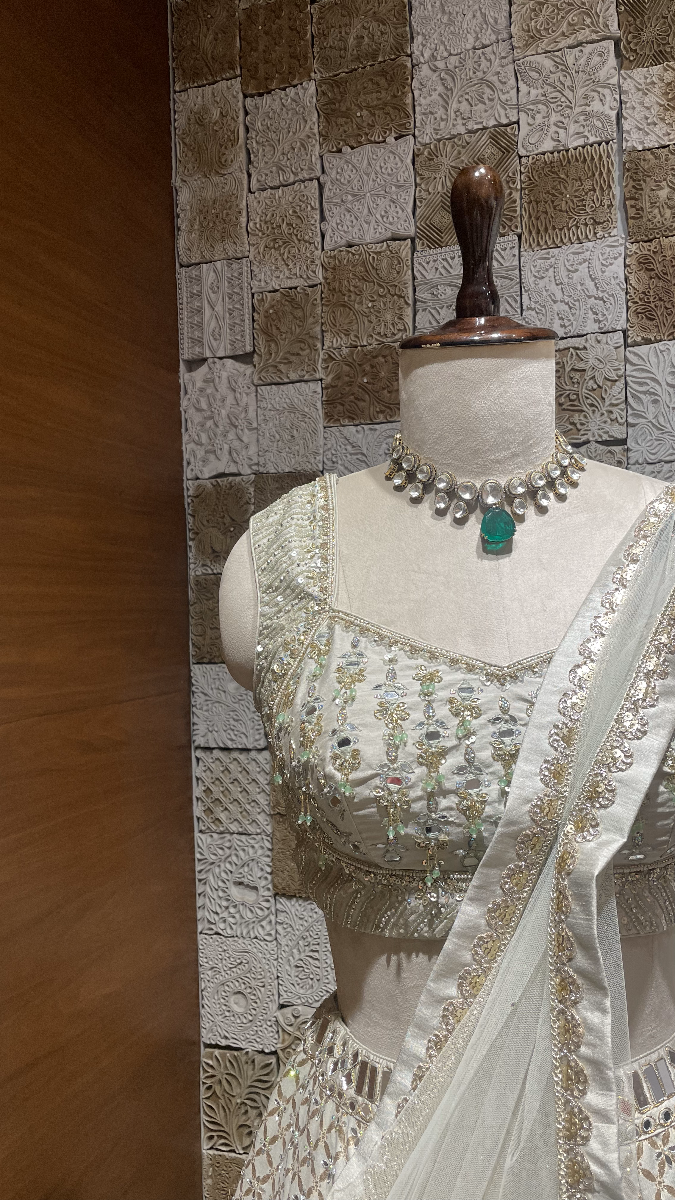 Mint Green | Pastel Pink - Mirror Work Lehenga