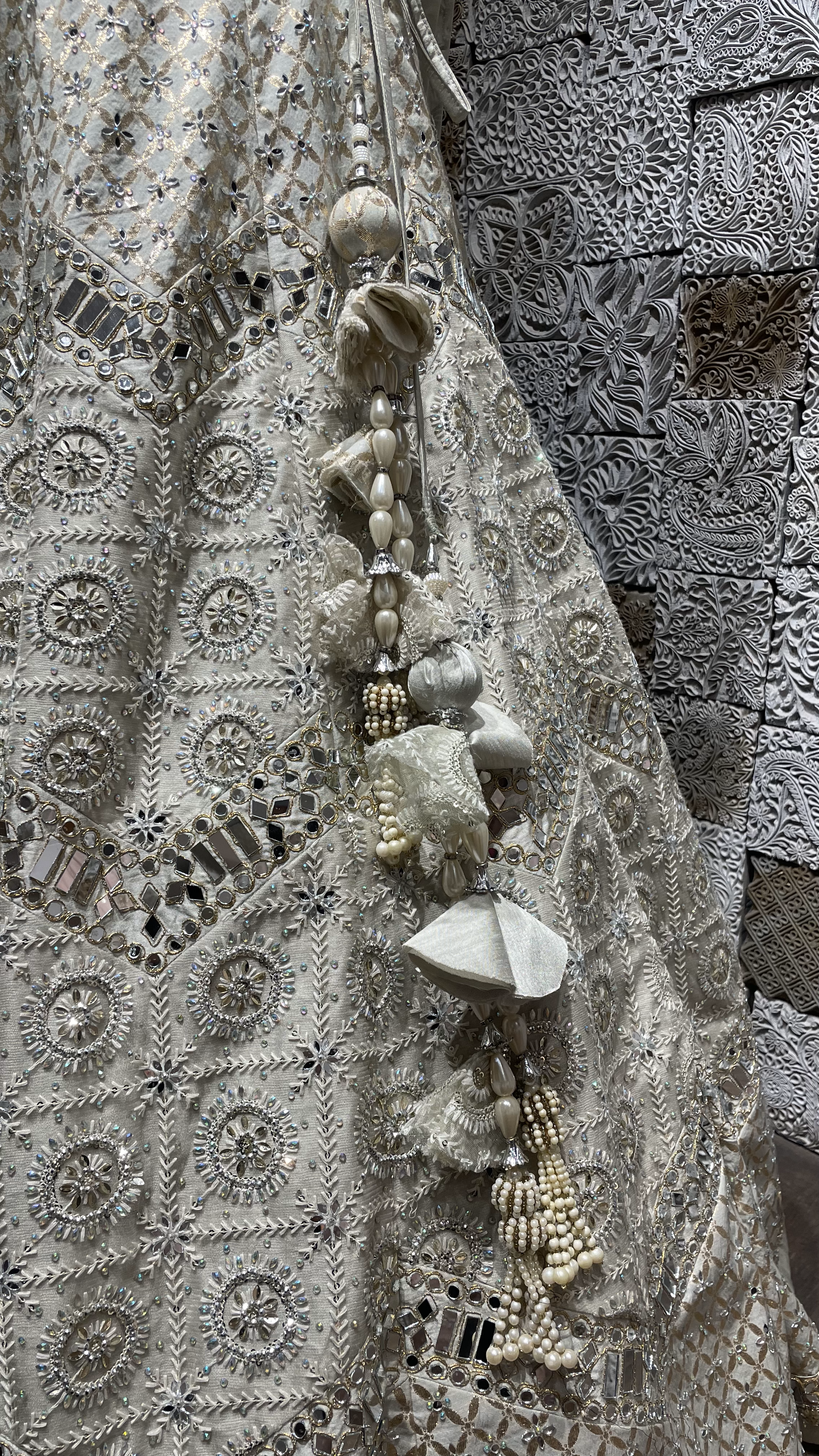 Mint Green | Pastel Pink - Mirror Work Lehenga