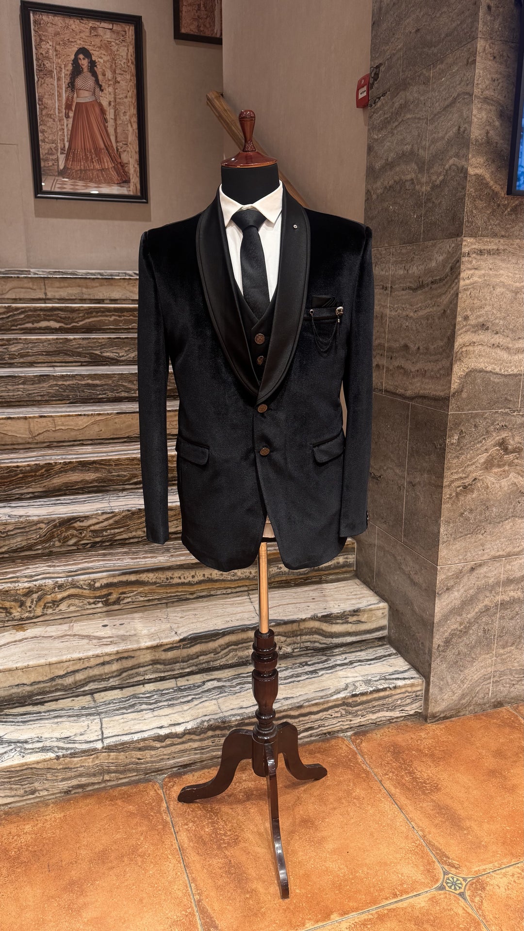 Black velvet Tuxedo for Men