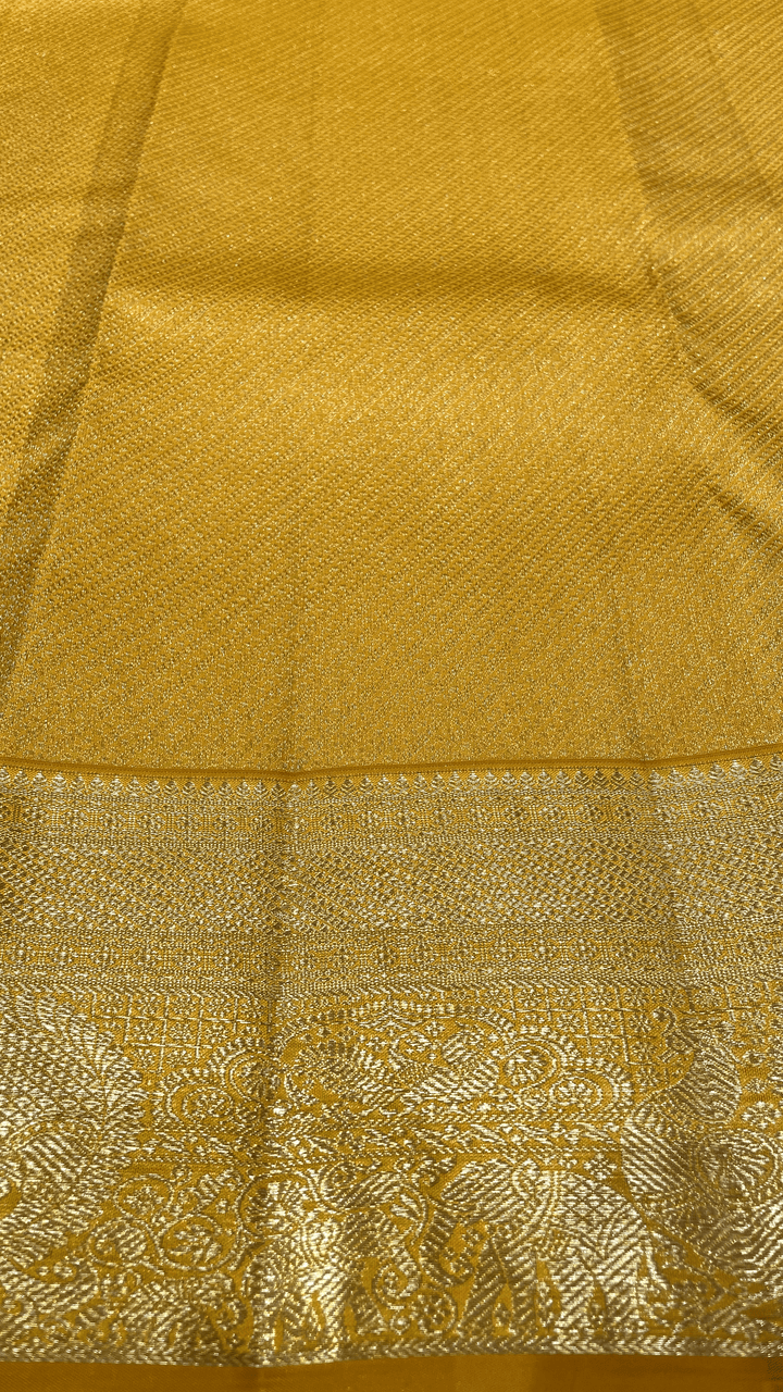 Yellow Kanjivaram Silk Saree with Zari work