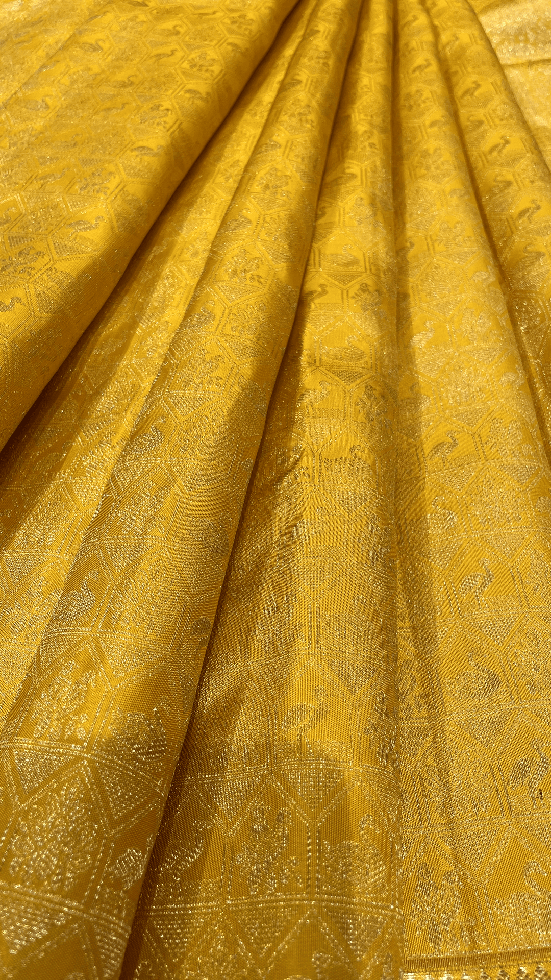 Yellow Kanjivaram Silk Saree with Zari work