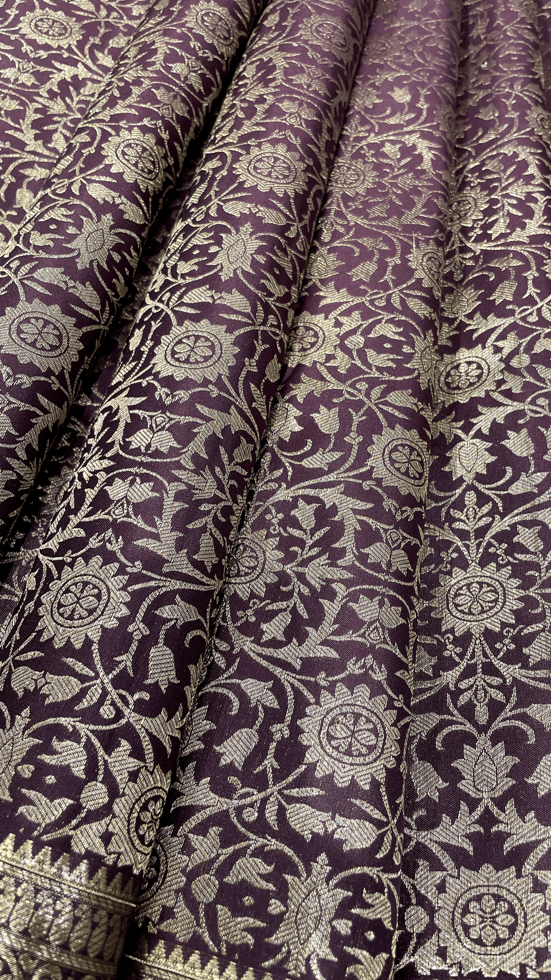 Purple Kanjivaram silk saree with zari work