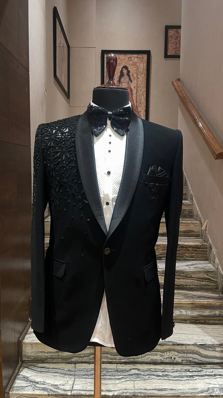 Black tuxedo with detail sequins embellishments