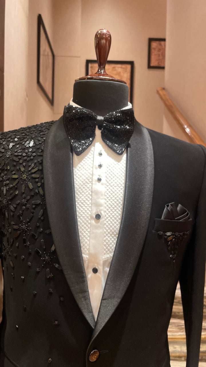 Black tuxedo with detail sequins embellishments