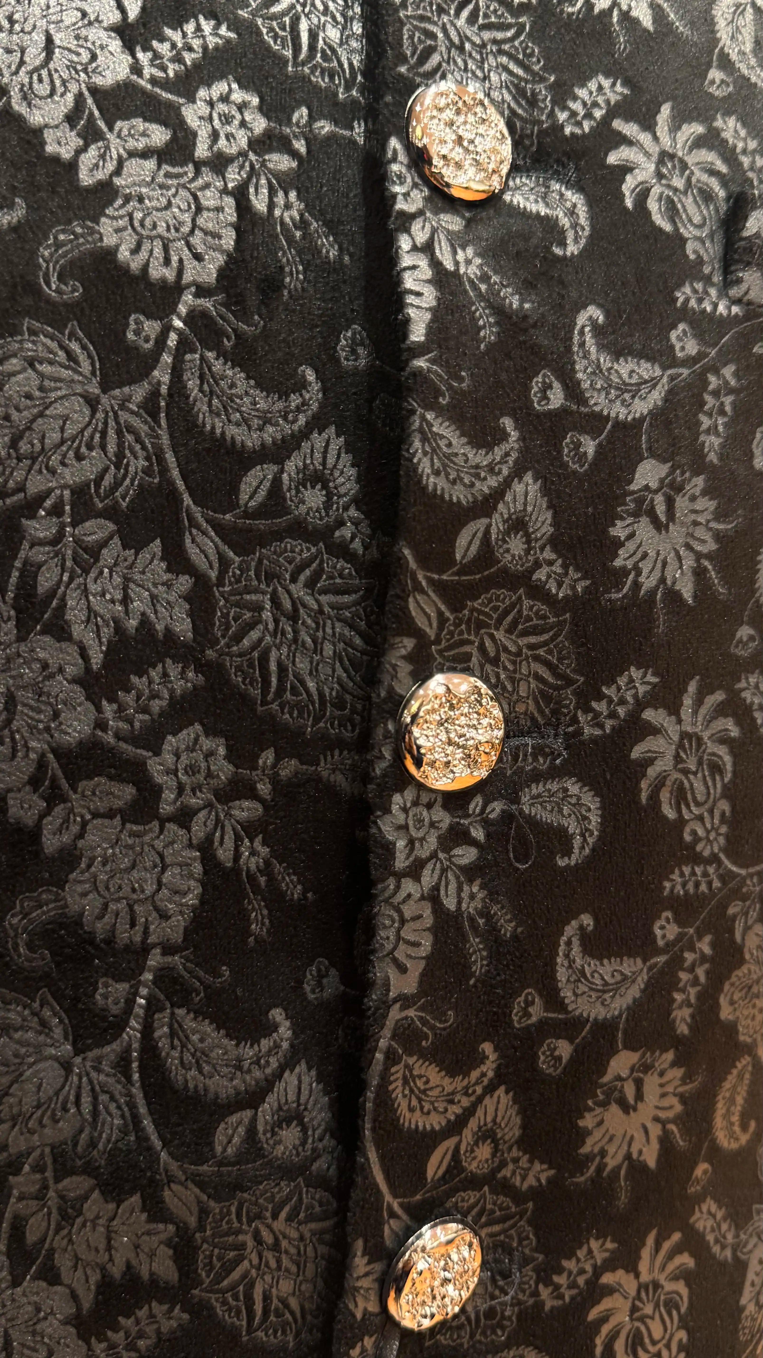 Black bandhgala with self work