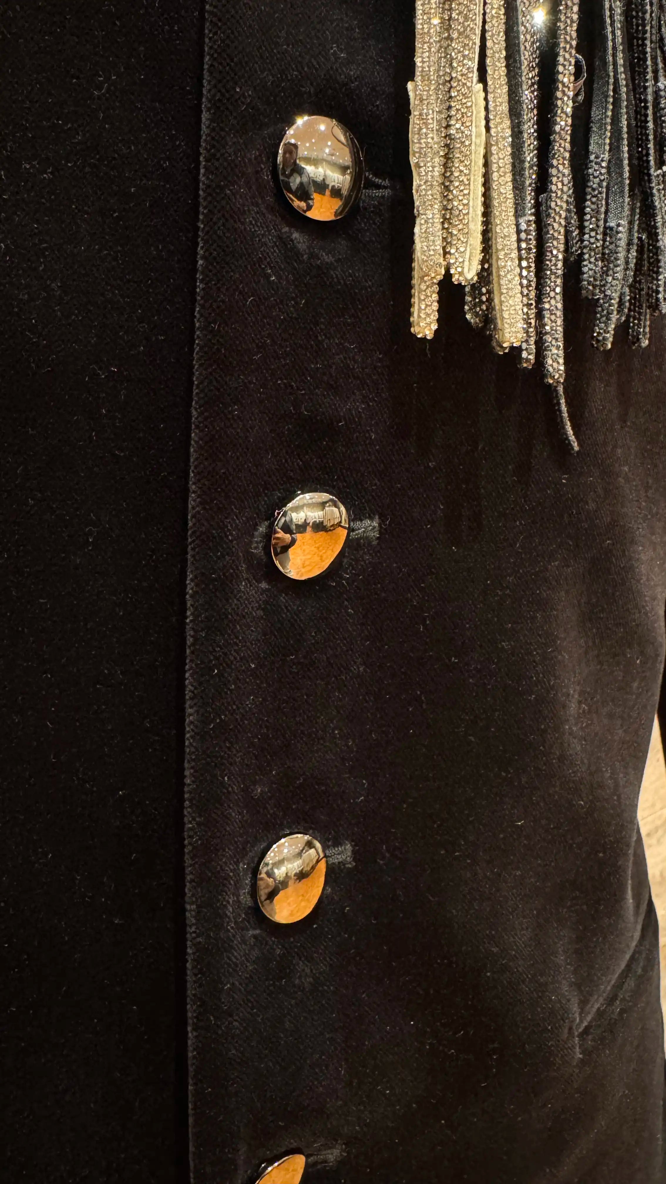 Black velvet collar work bandhgala