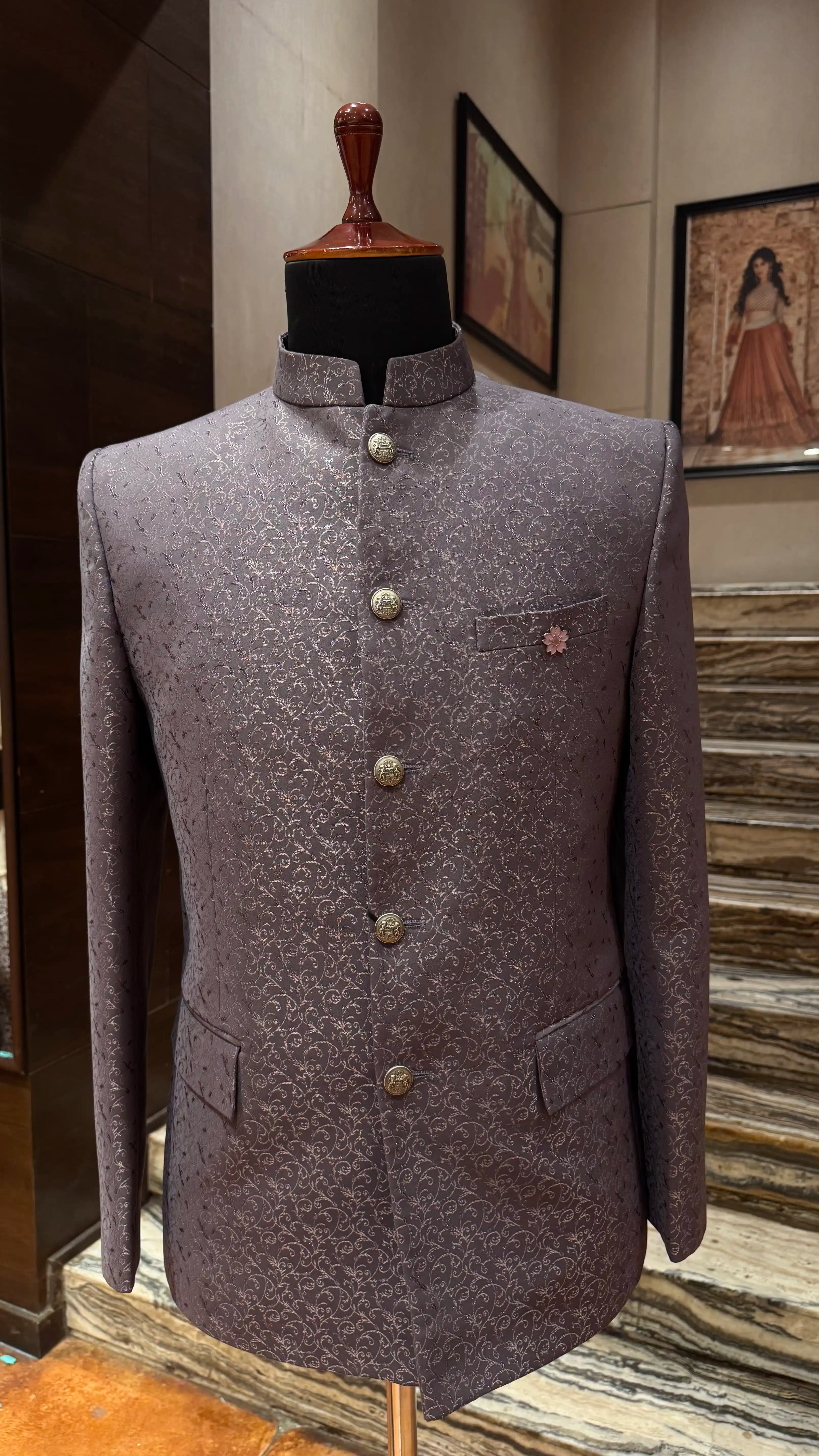 Deep purple bandhgala