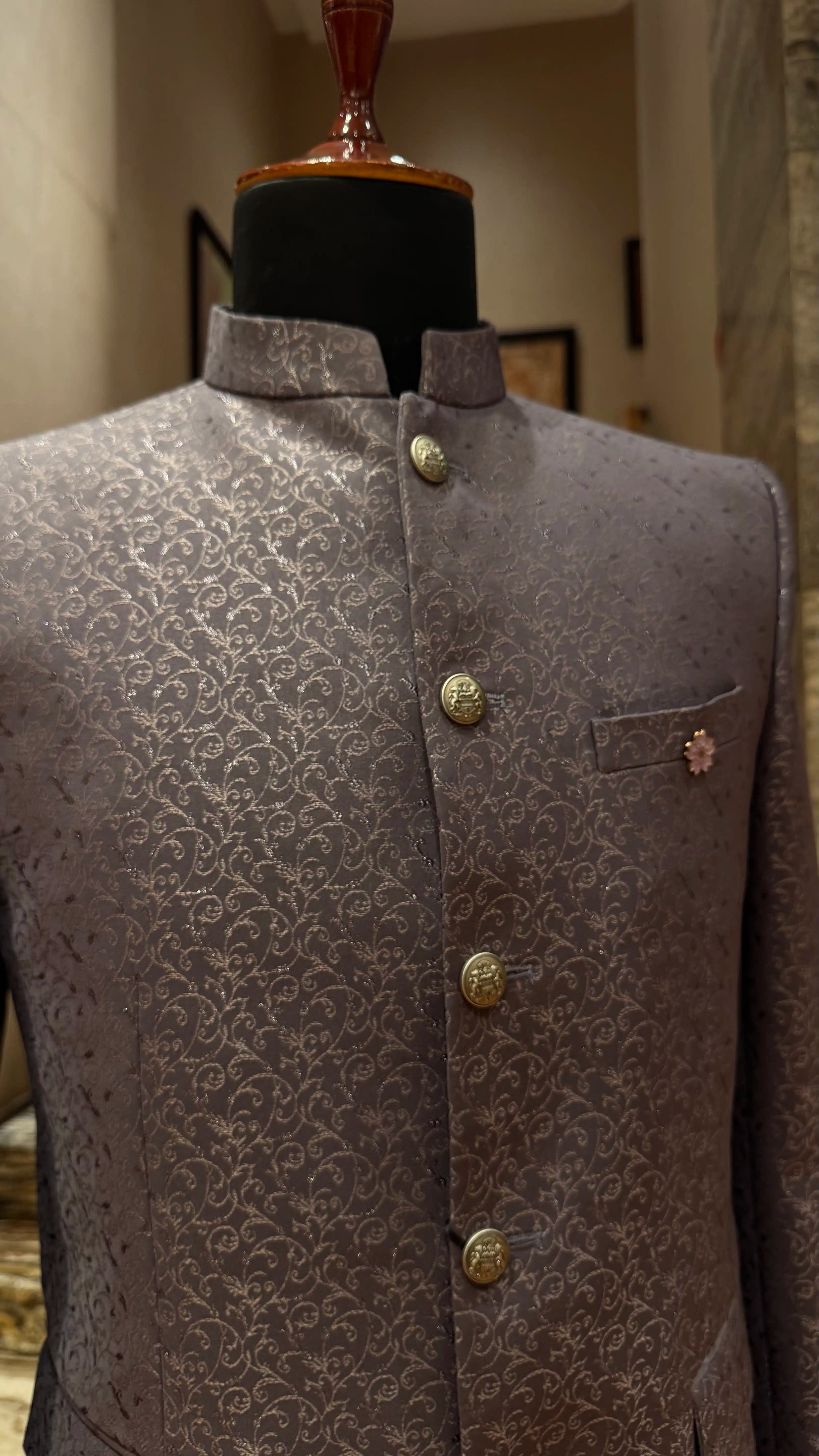 Deep purple bandhgala