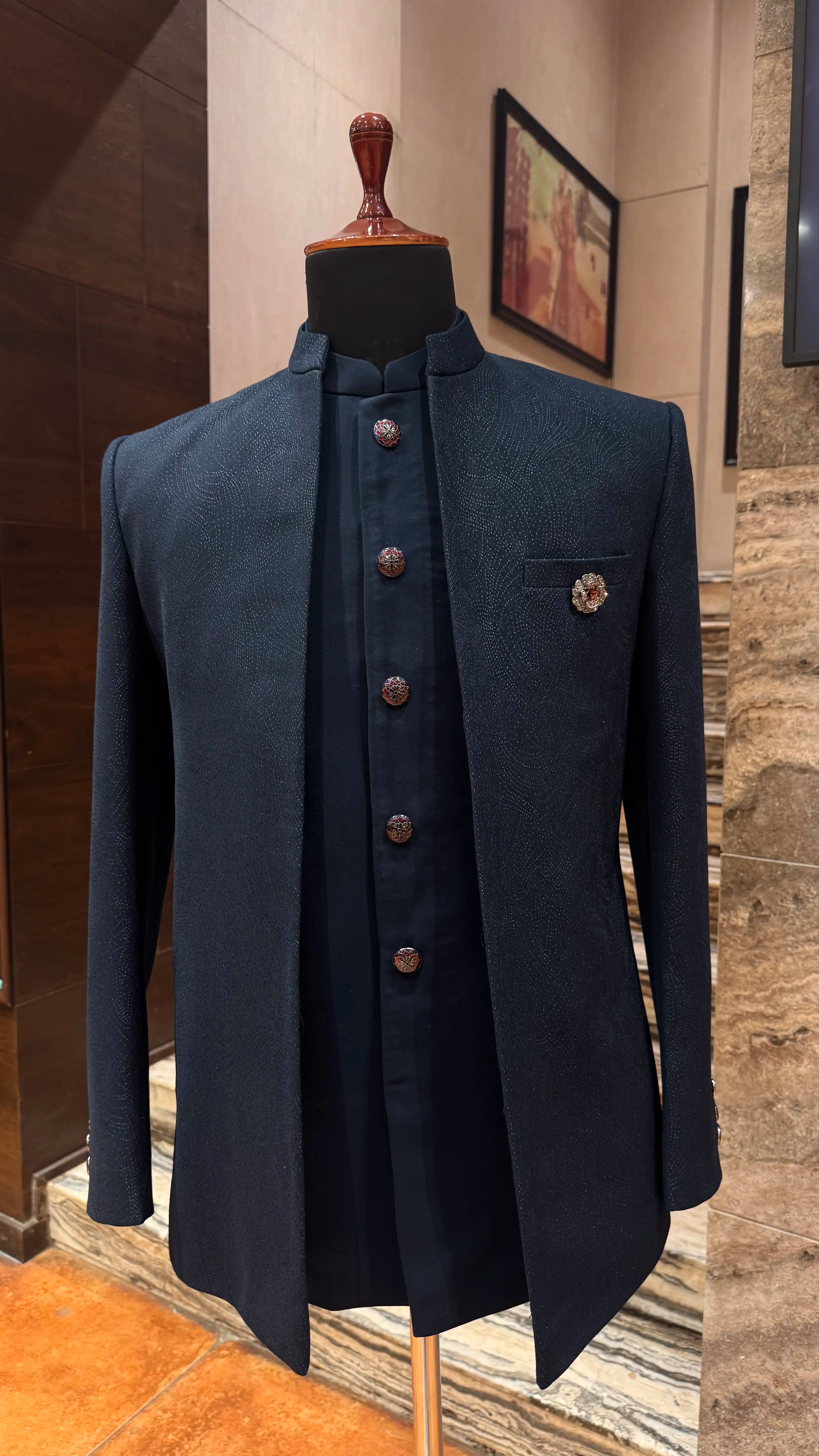 Dark Blue classic bandhgala