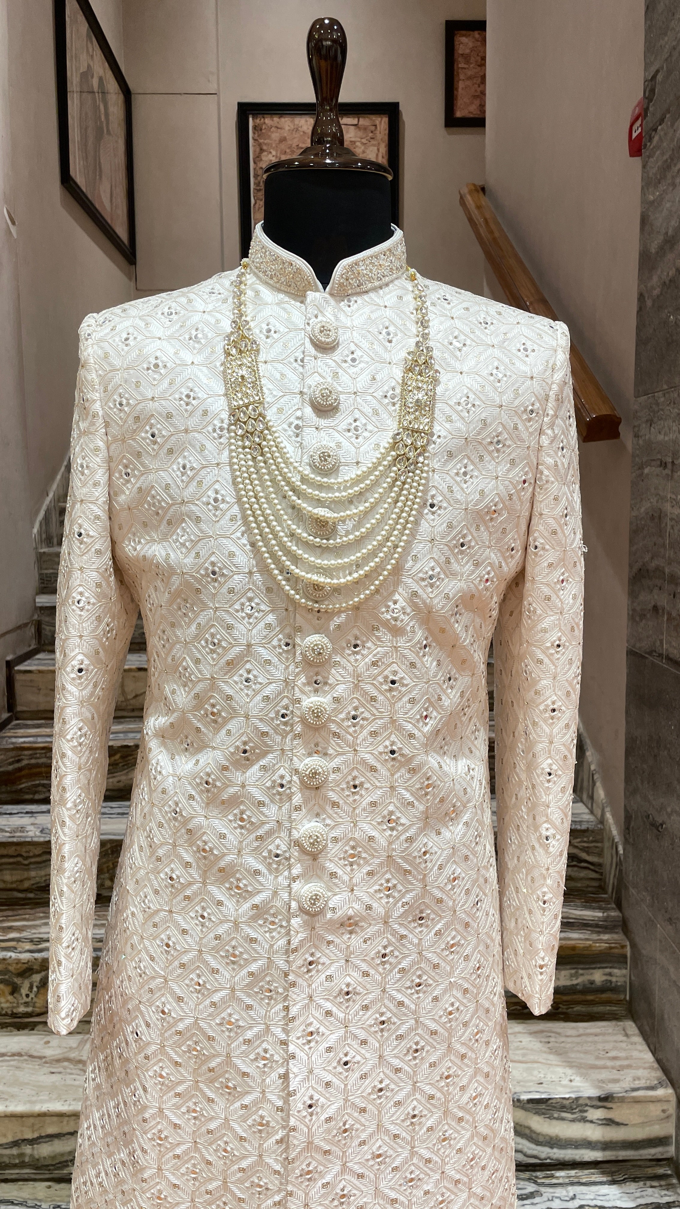 Cross cut fashion sherwani