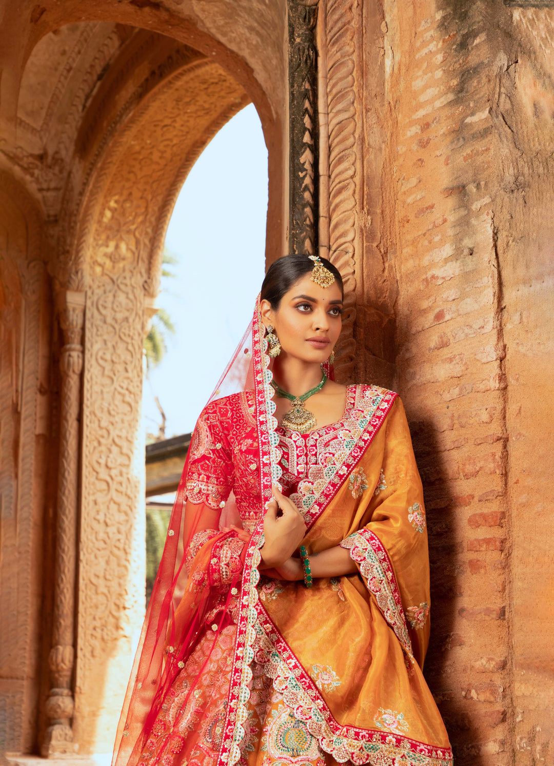 Regal Silk Lehenga with Multi-Color Thread Work and Sequins