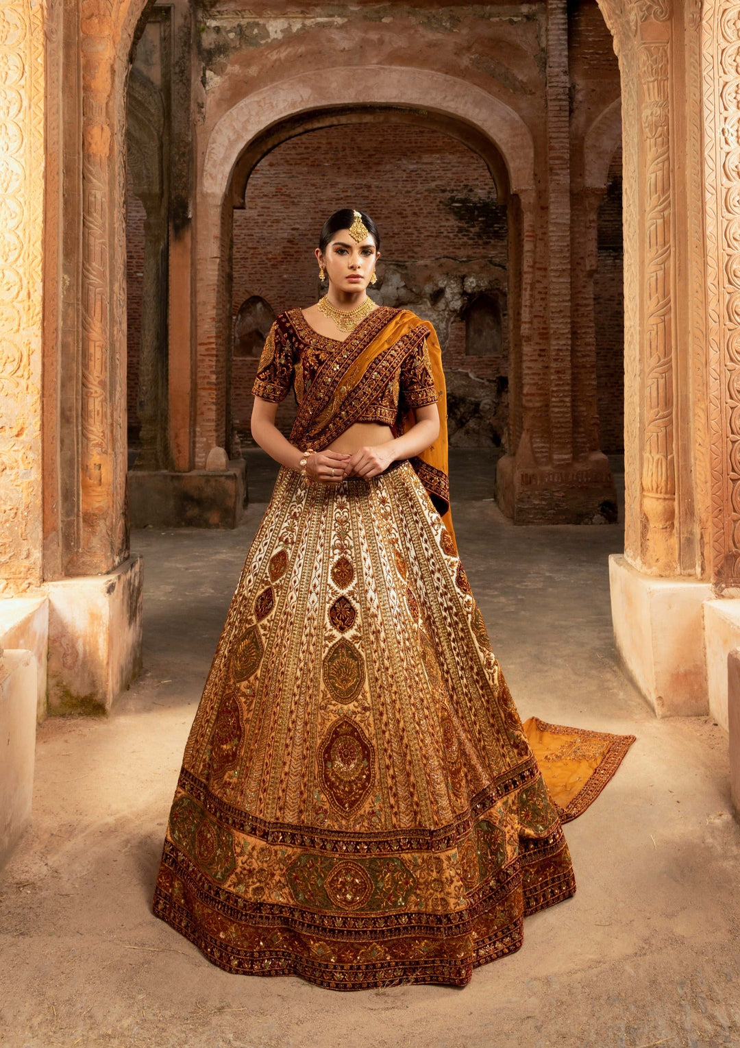 Regal Zardozi Bridal Couture with Ombre Effect