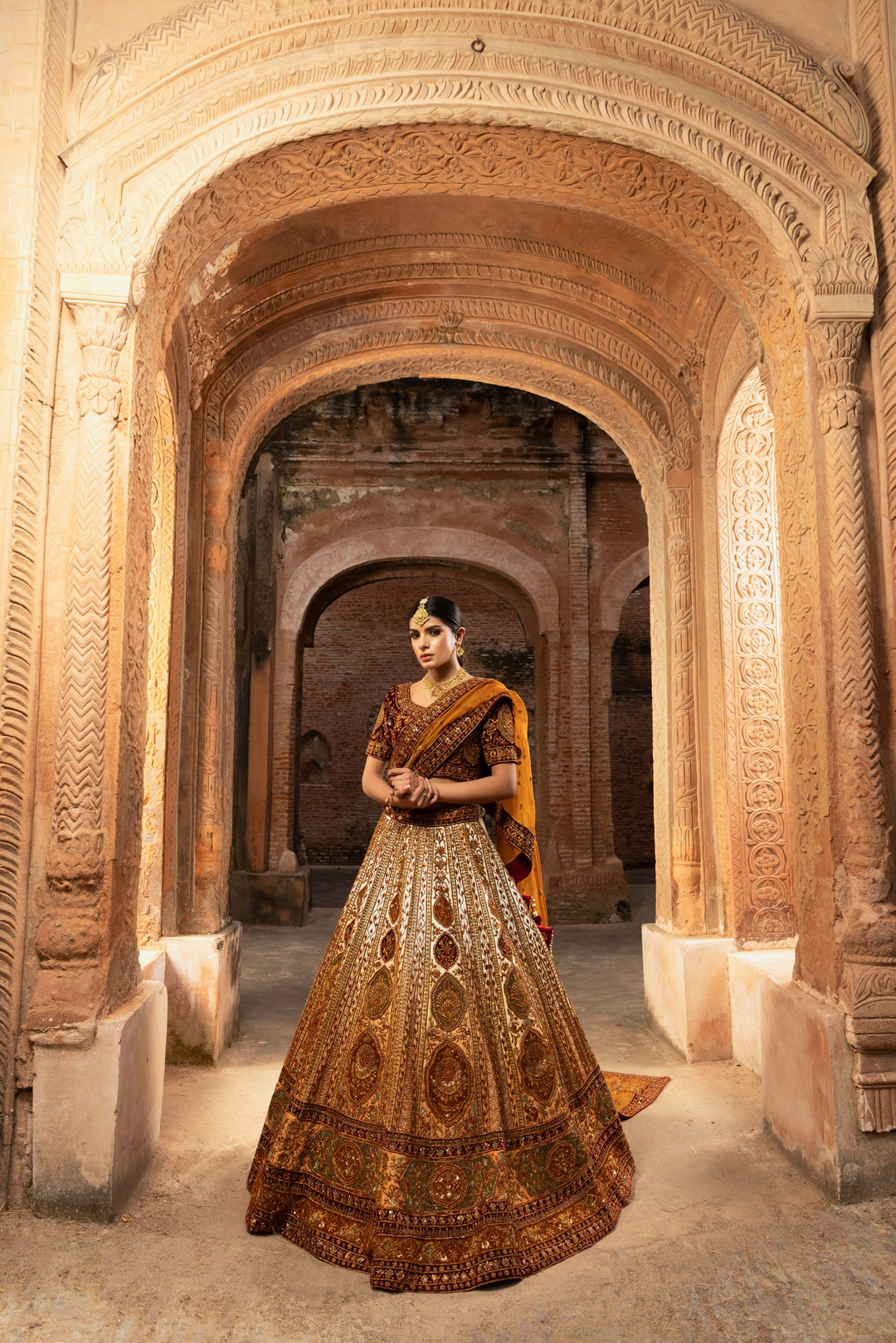 Regal Zardozi Bridal Couture with Ombre Effect