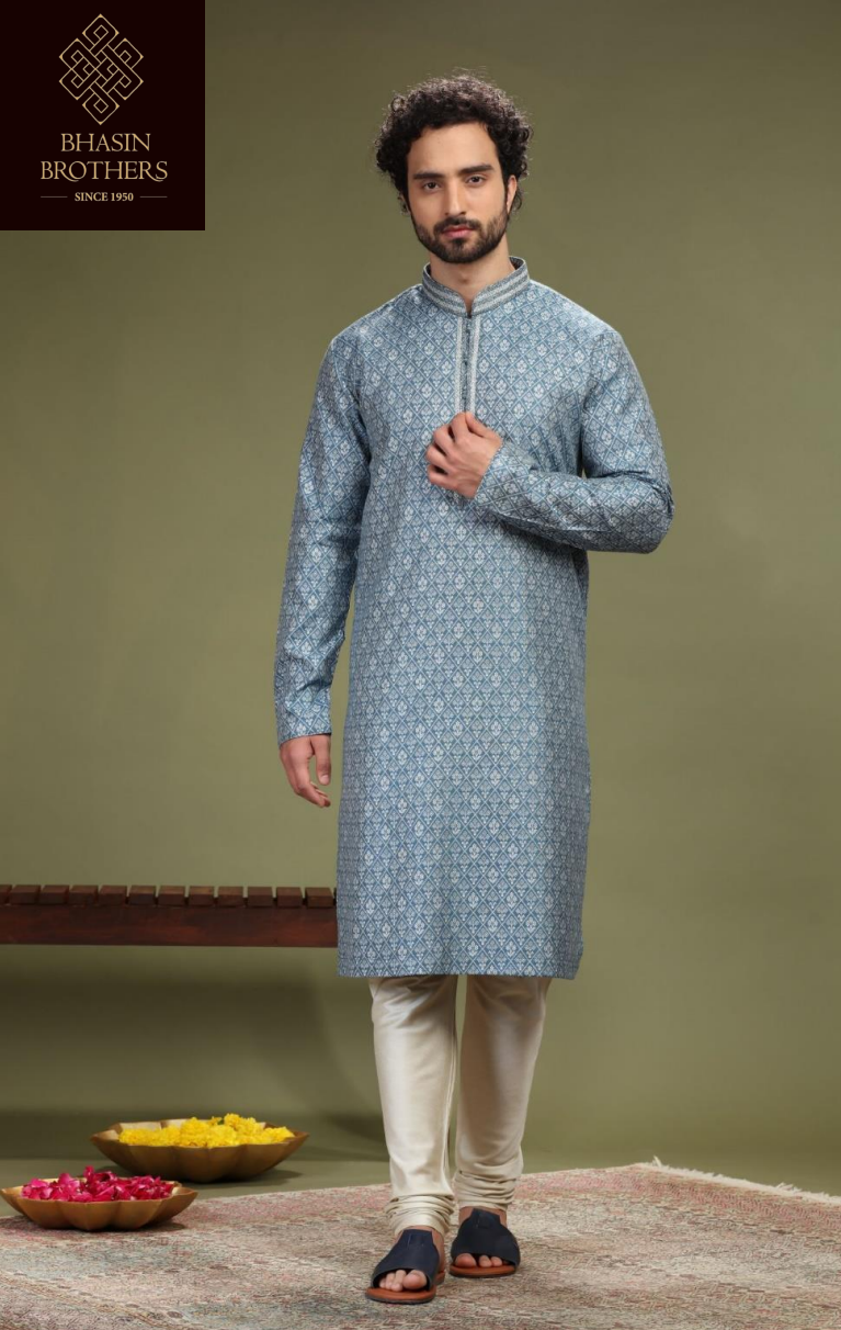 Blue cross floral print