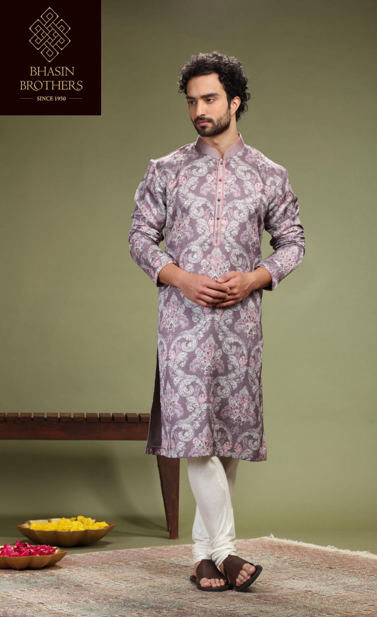 Purple printed kurta