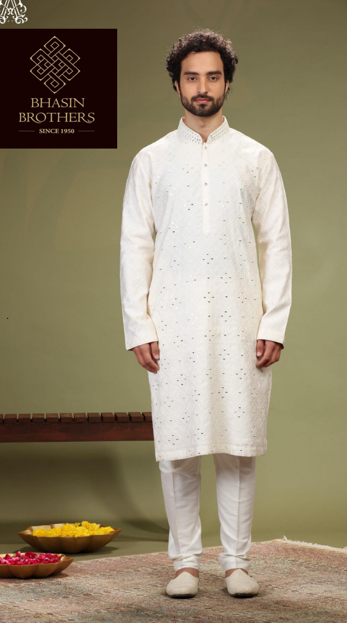 White mirror Kurta