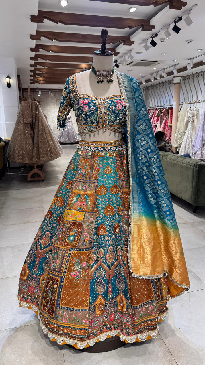 Blue Banarsi lehenga