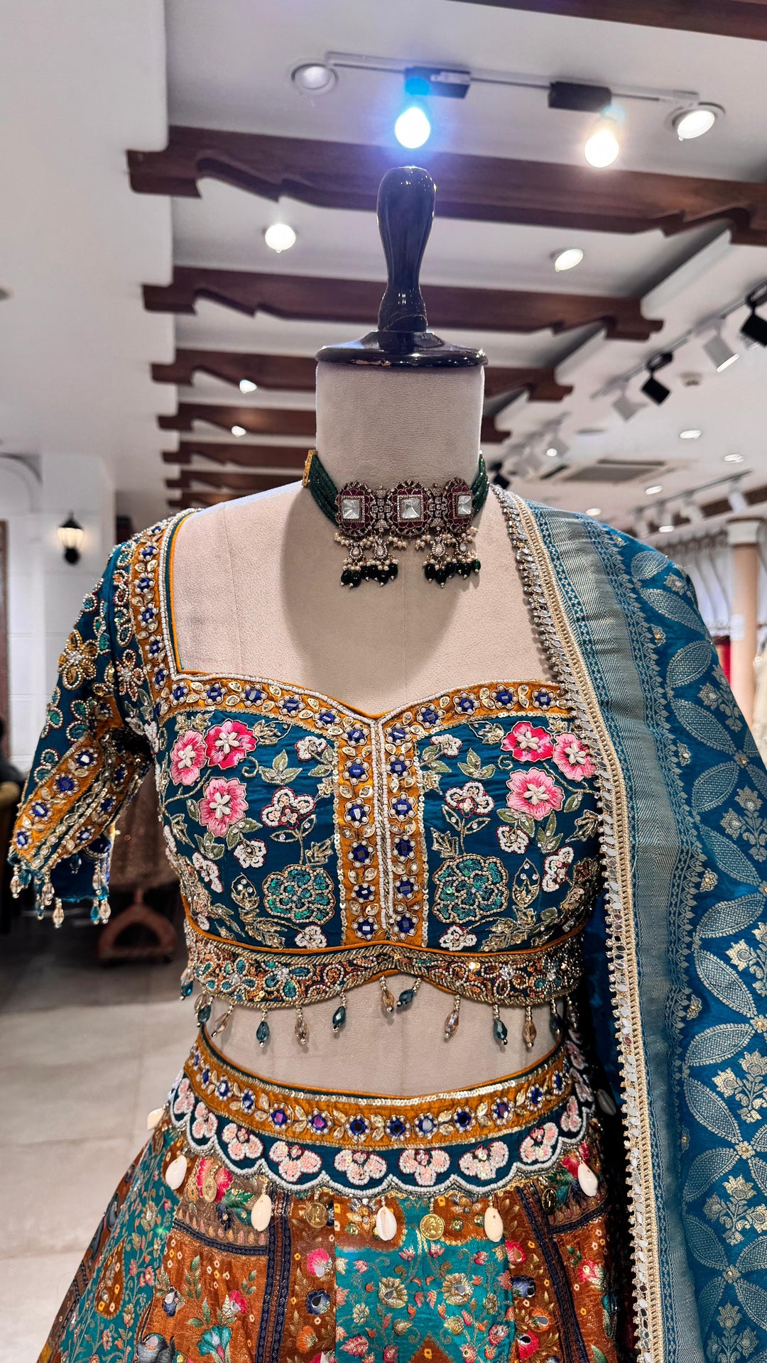 Blue Banarsi lehenga