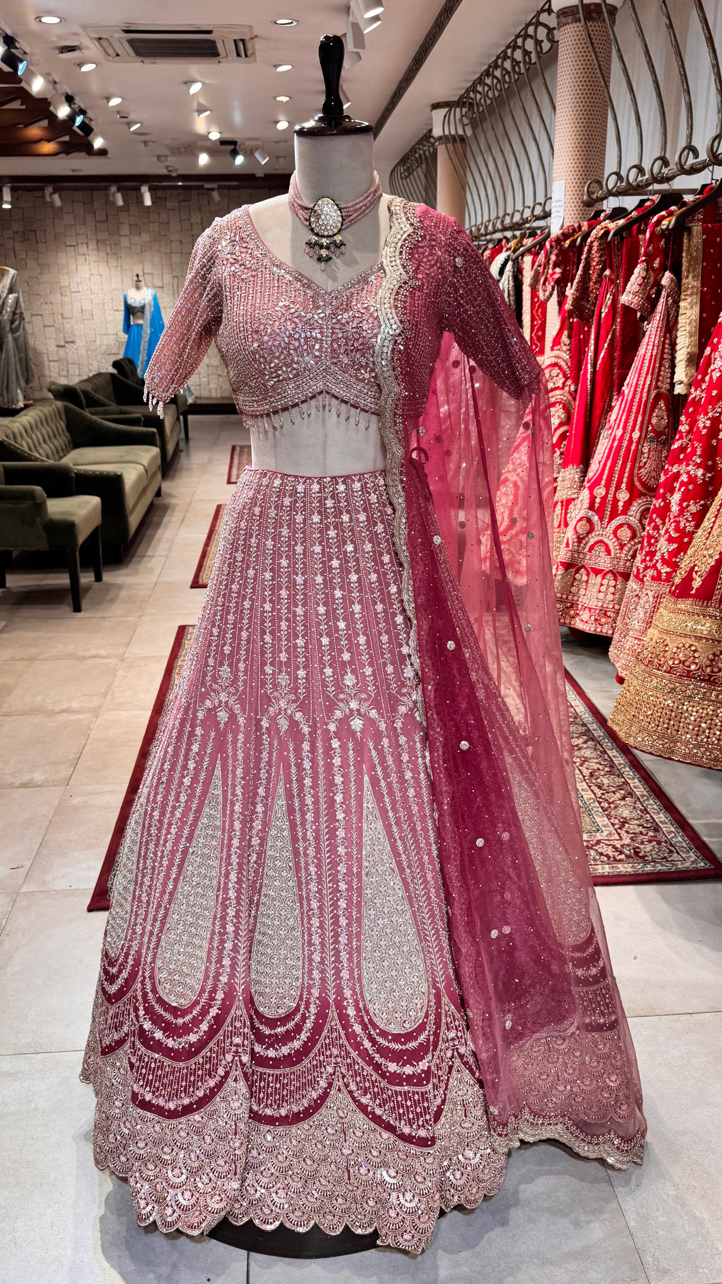 Pink embellished lehenga
