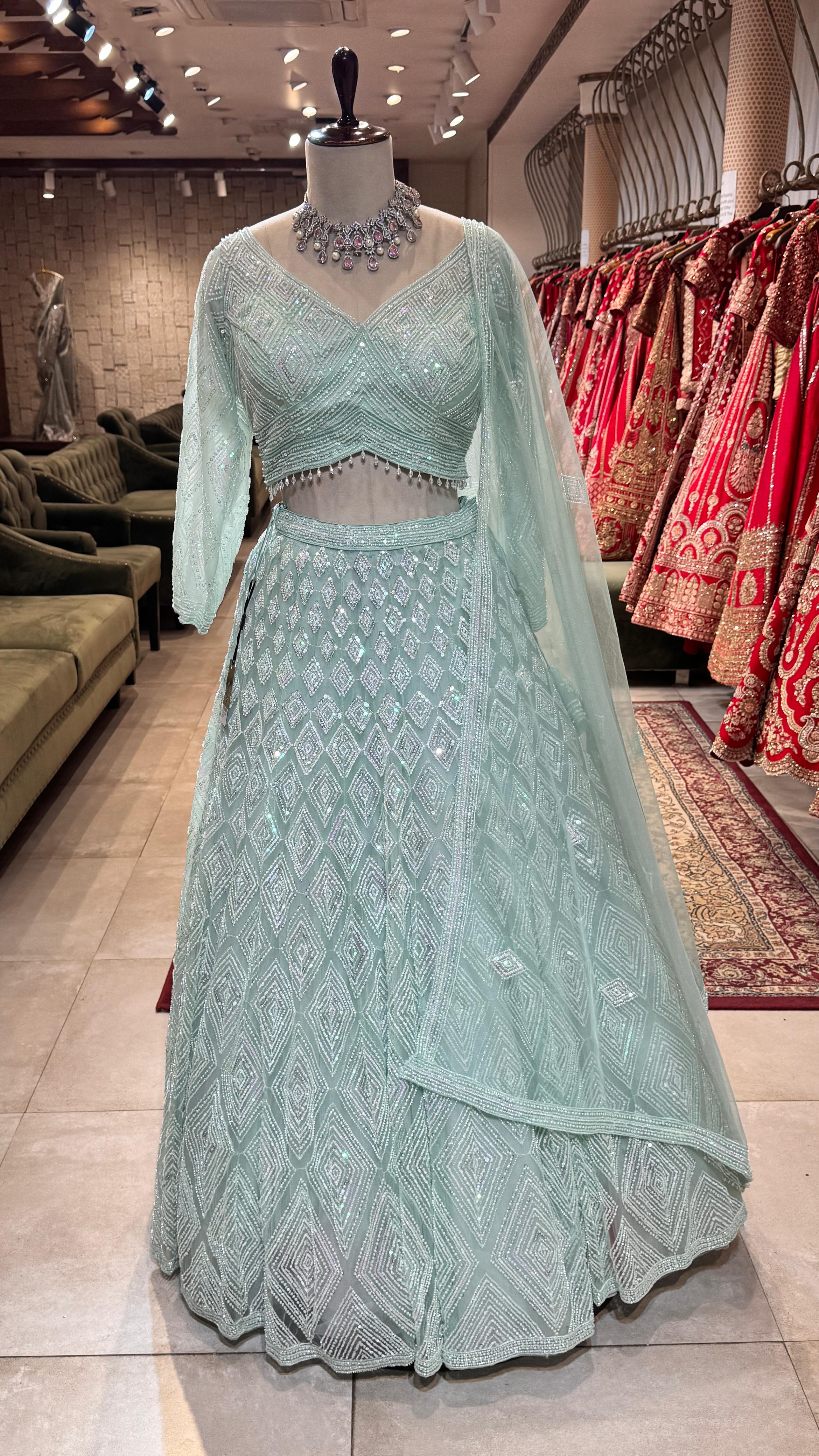 Sea blue lehenga