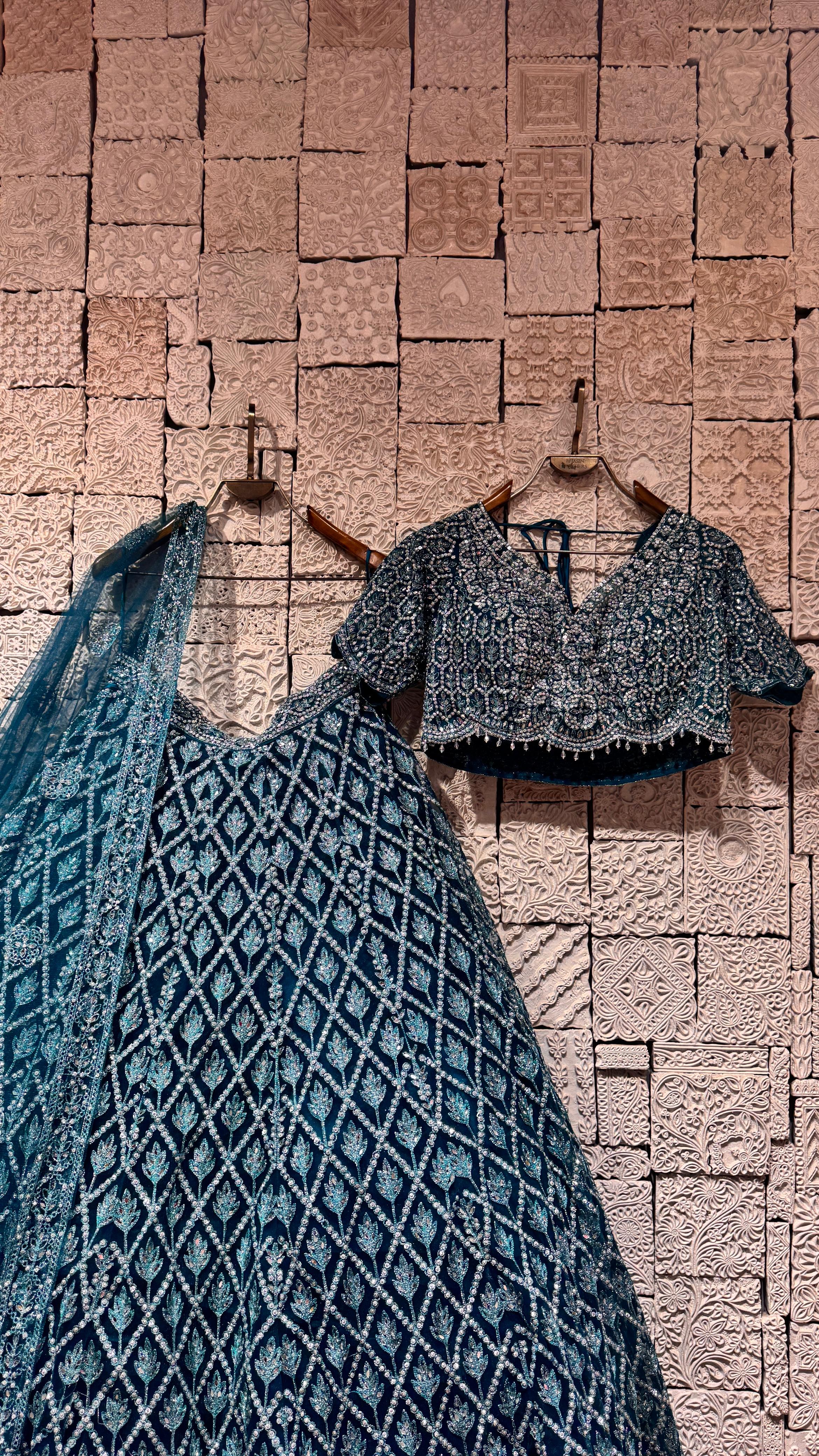 BLUE EMBELLISHED LEHENGA