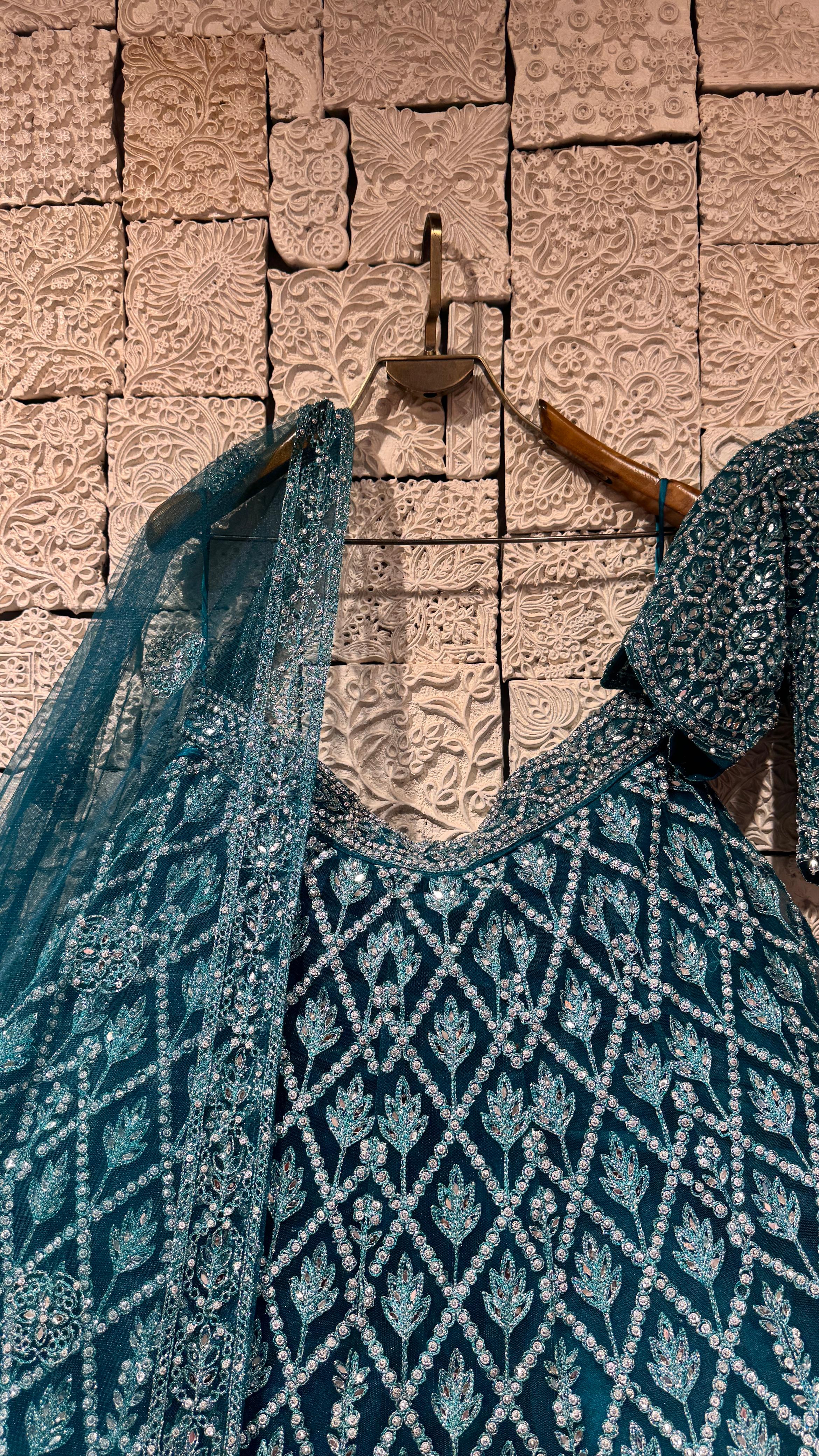 BLUE EMBELLISHED LEHENGA