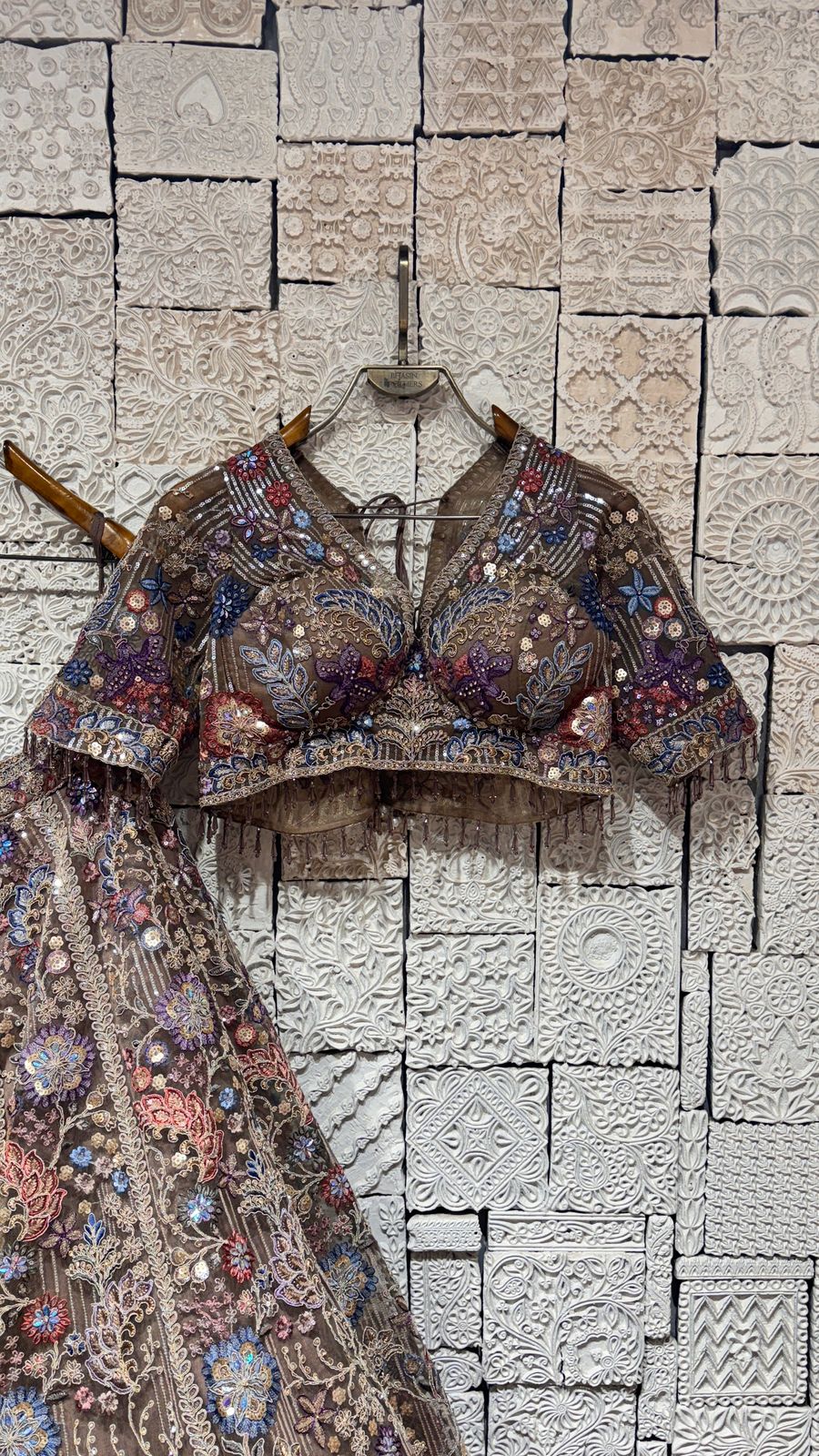 BEIGE MULTICOLOR LEHENGA