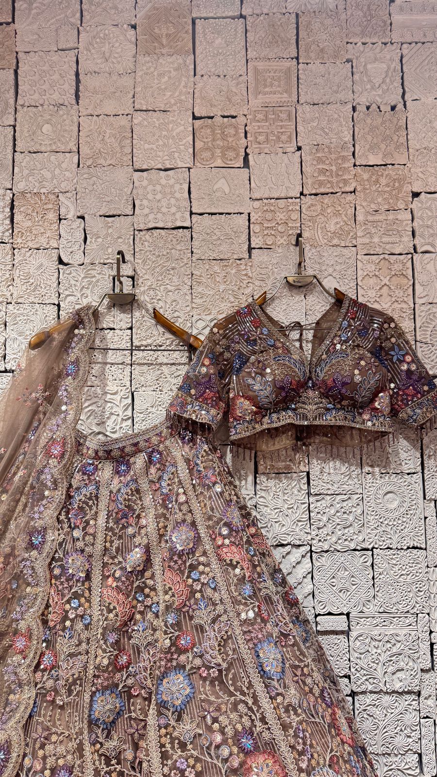 BEIGE MULTICOLOR LEHENGA