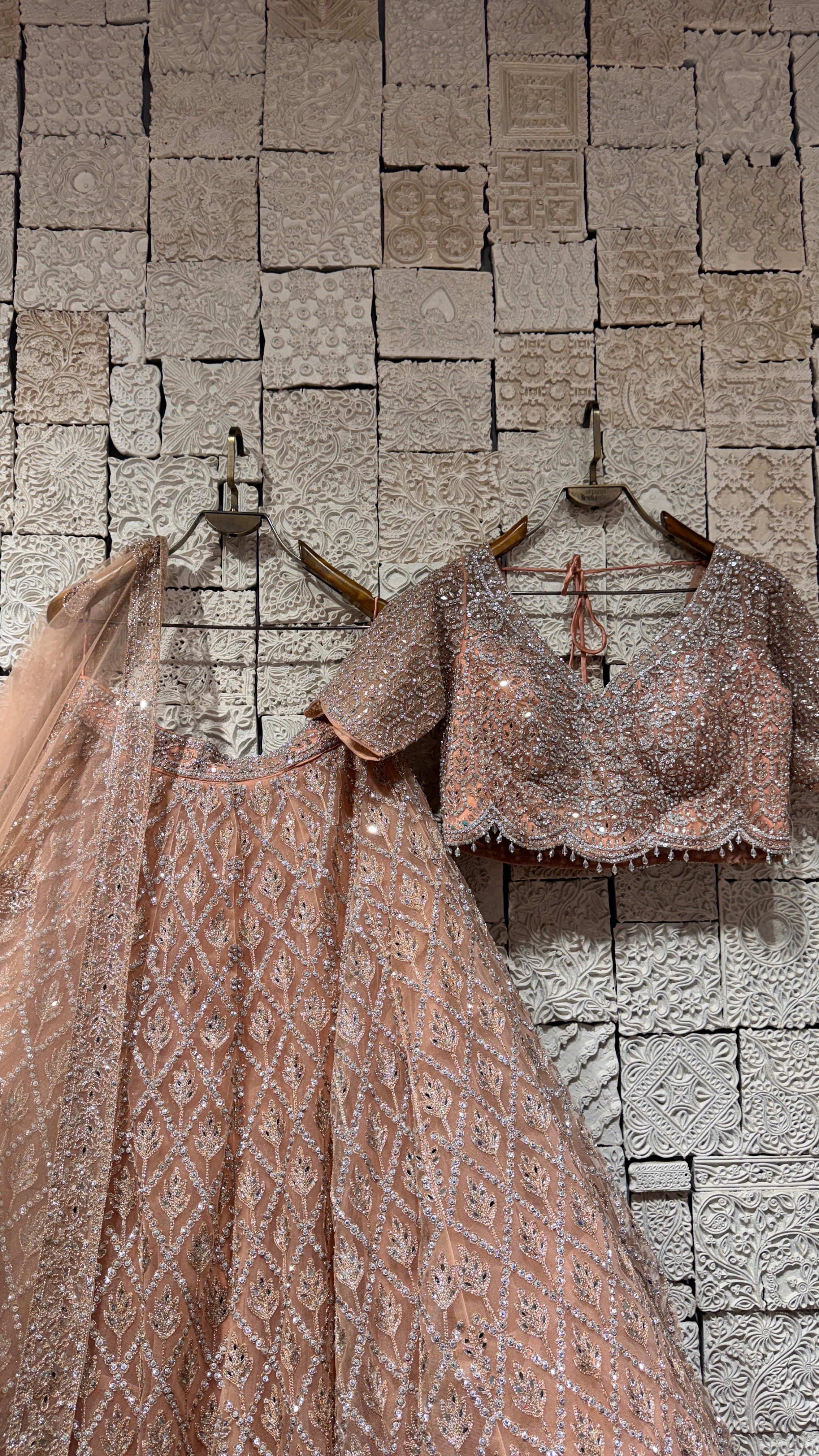 PEACH CRYSTAL LEHENGA