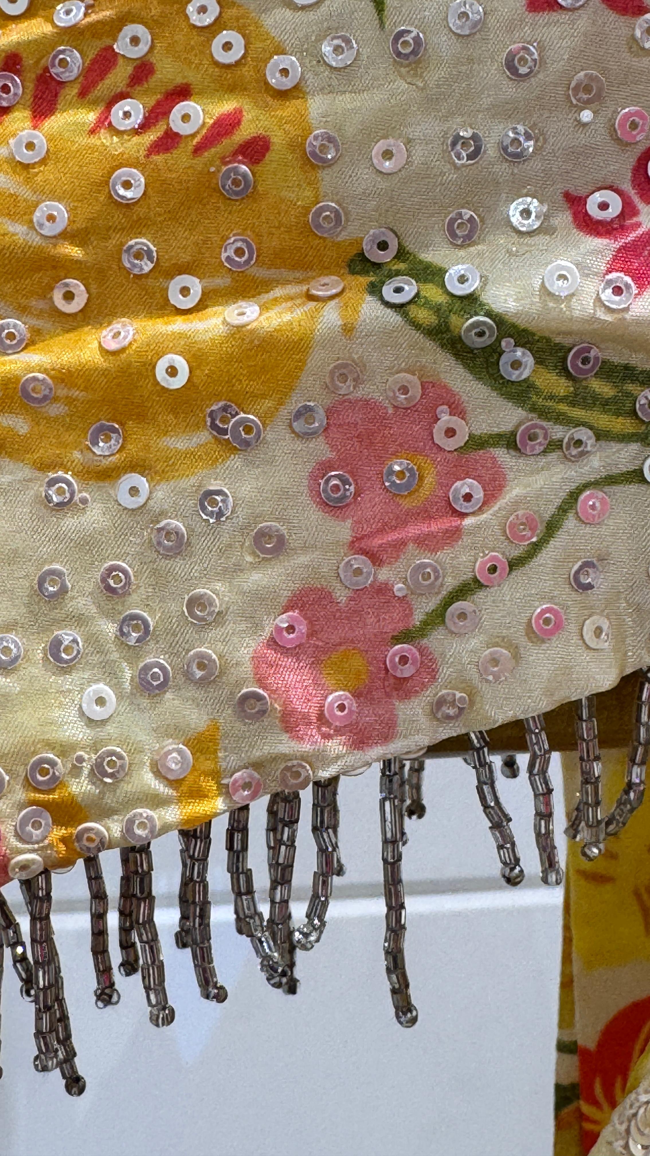 Light green saree with simple sophisticated floral border