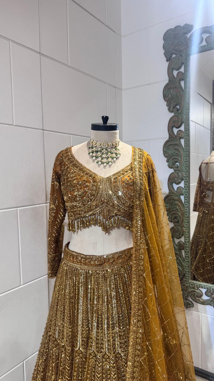Rustic gold lehenga